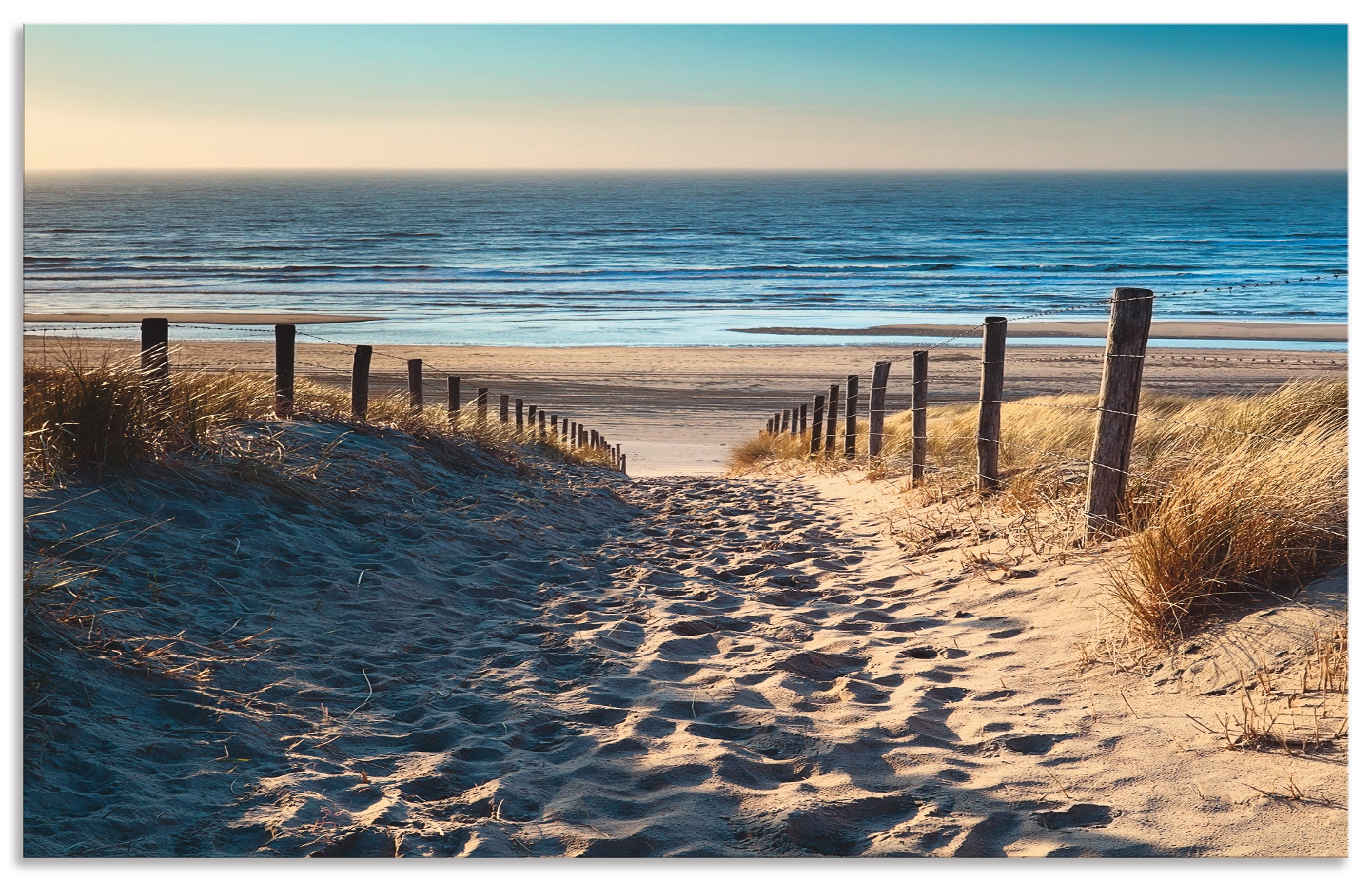 Küchenrückwand »Weg zum Nordseestrand Sonnenuntergang«, (1 tlg.), Alu Spritzschutz mit...