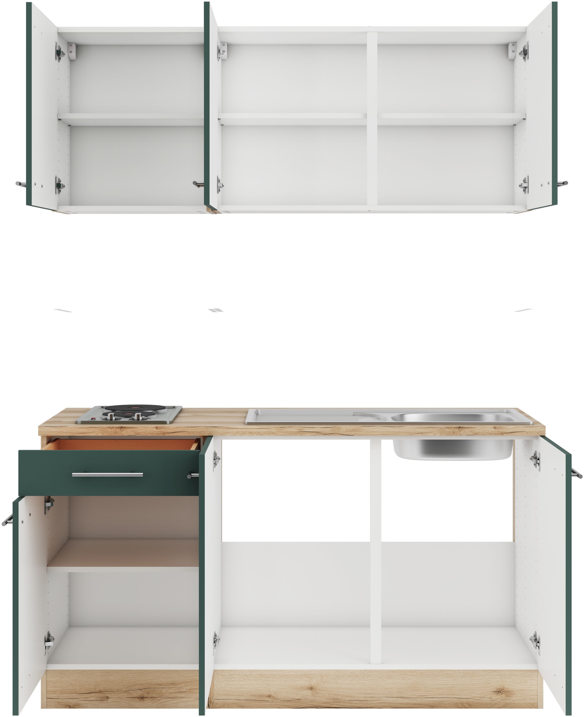 OPTIFIT Pantryküche »Bella« Breite 150 cm, wahlweise mit Kochfeld oder Unterbaukühlschrank