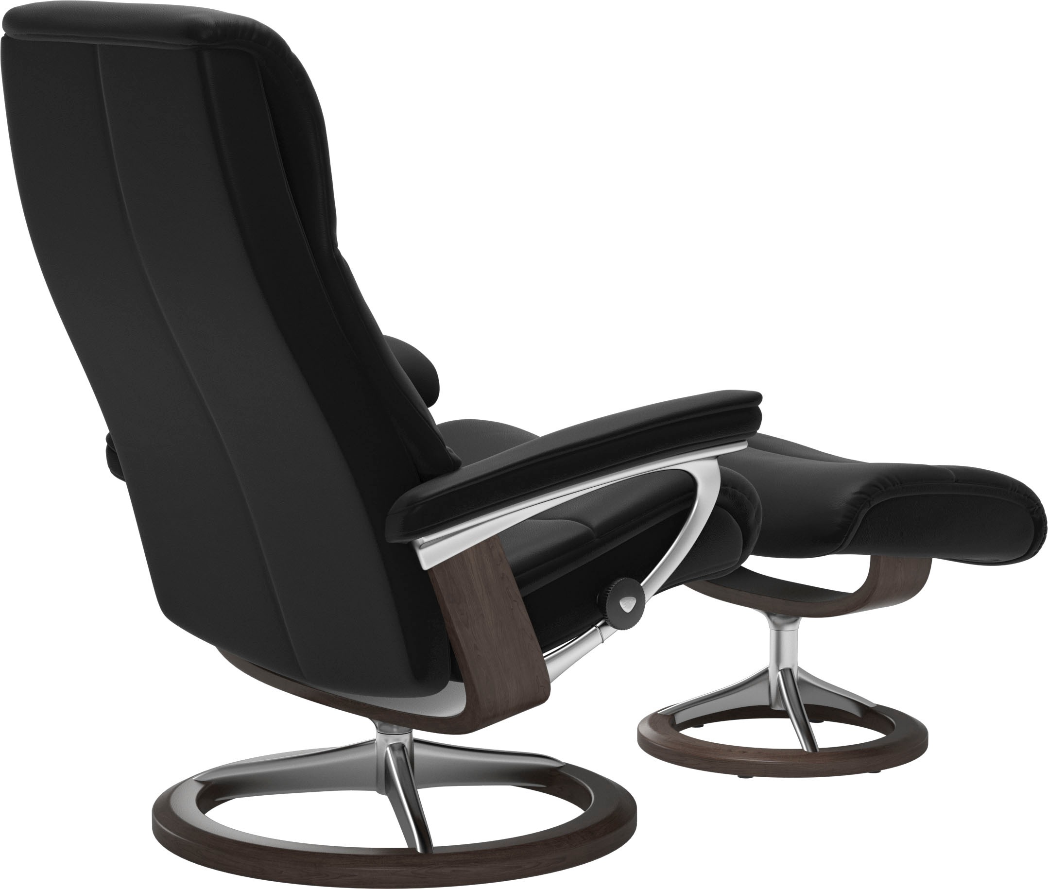 Stressless® Relaxsessel »View«, (Set, Relaxsessel mit Hocker), mit Signature Base, Größe M,Gestell Wenge