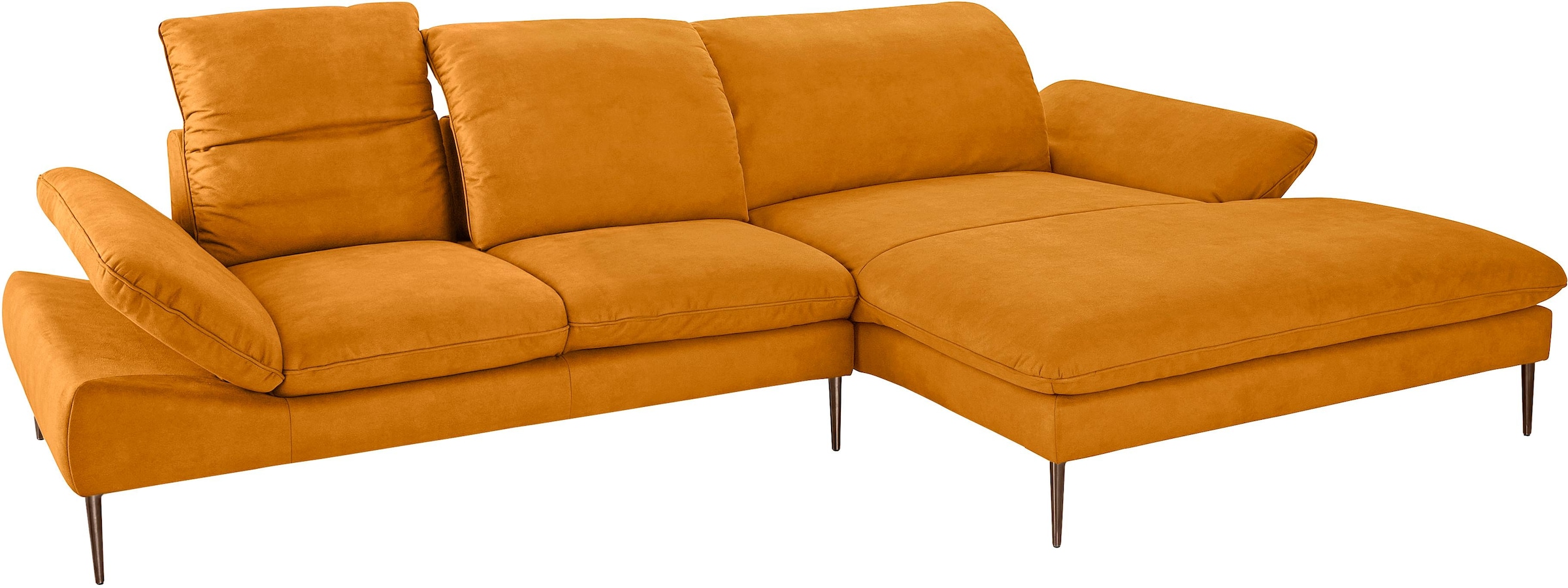 W.SCHILLIG Ecksofa »enjoy&MORE, Designsofa, bequem, elegant und zeitlos, L-Form«, Sitztiefenverstellung, Füße bronze pulverbeschichtet, Breite 340 cm