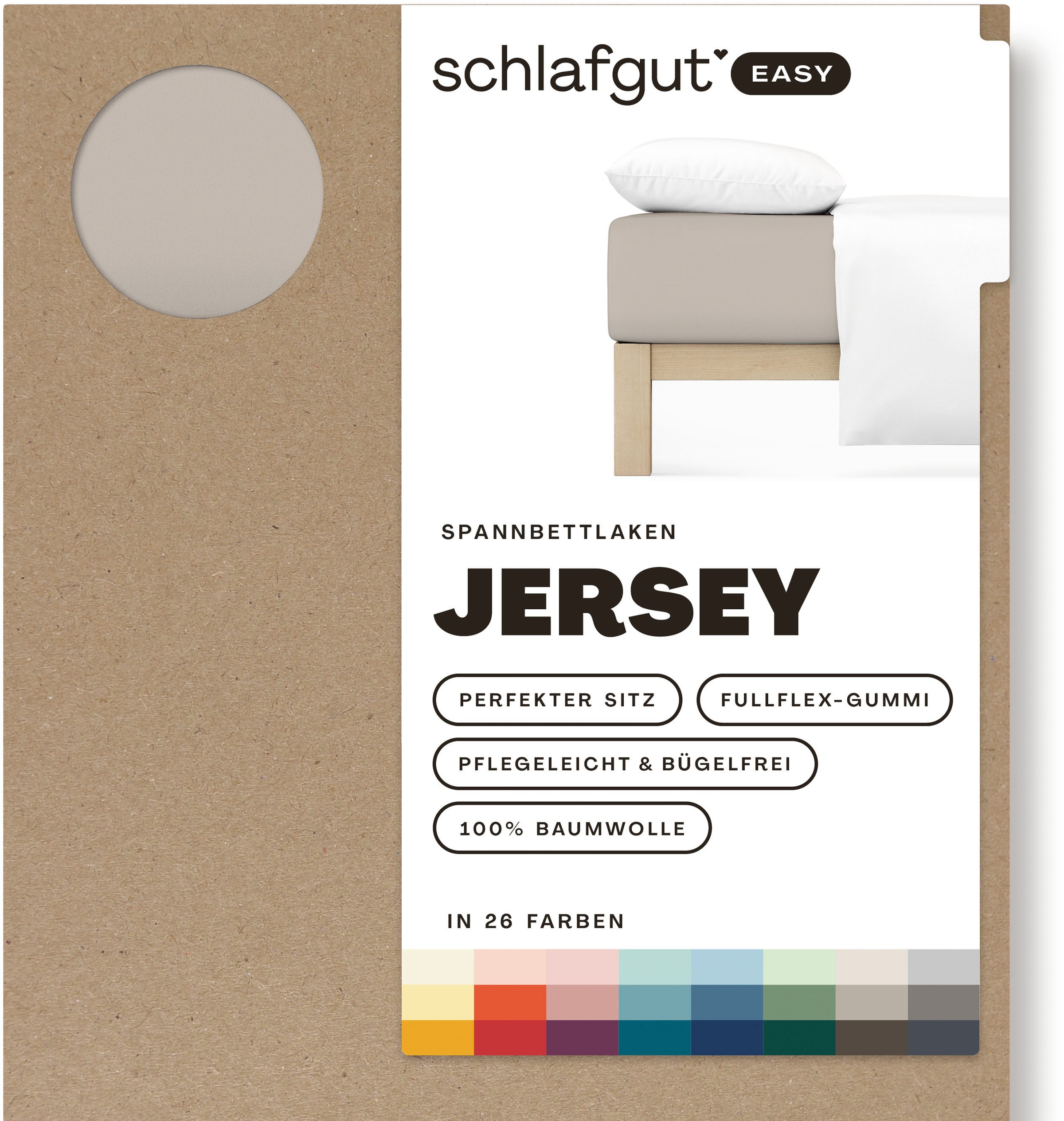 Schlafgut Spannbettlaken »EASY aus 100% Baumwolle, weich & saugfähig, Marken-Bettlaken«, für Matratzen bis 22 cm Höhe, in 90x200, 140x200 oder 180x200 cm