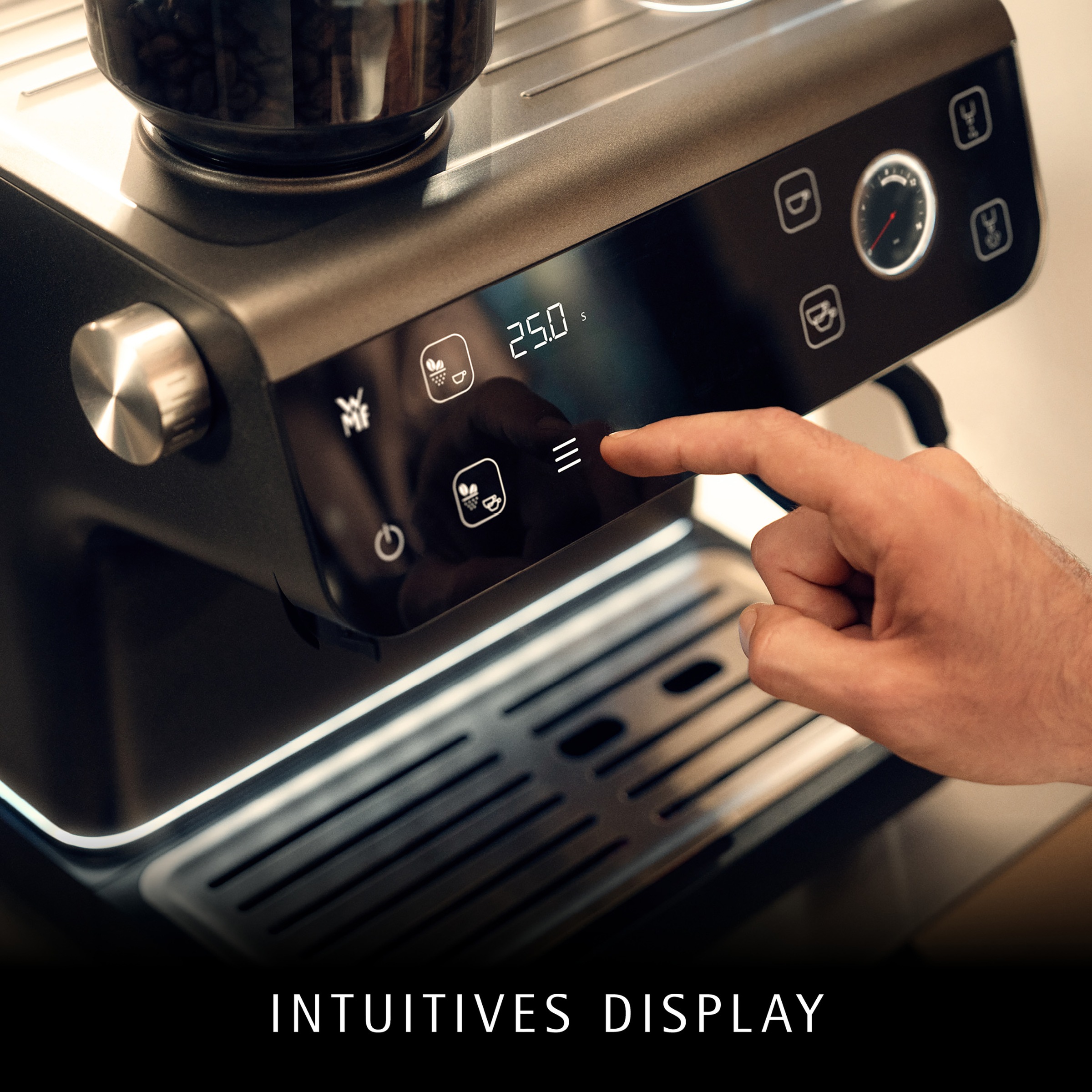 WMF Siebträgermaschine »Espresso Pro« Mahlwerk mit 60 Mahlgraden, WMF Doppel-Thermoblock Technologie