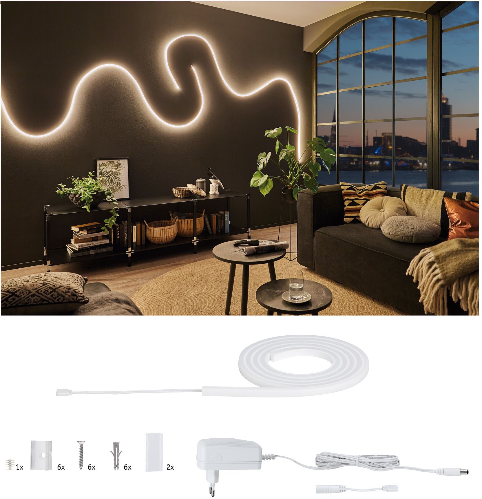 LED-Streifen »MaxLED Flow Basisset 1,5m Warmweiß 21W«