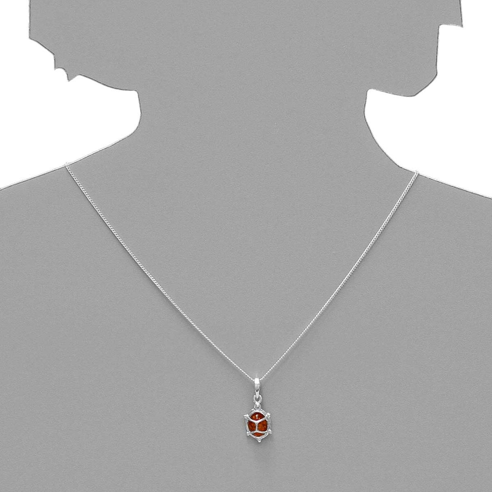 OSTSEE-SCHMUCK Kette mit Anhänger »- Schildkröte - Silber 925/000 - Bernstein«