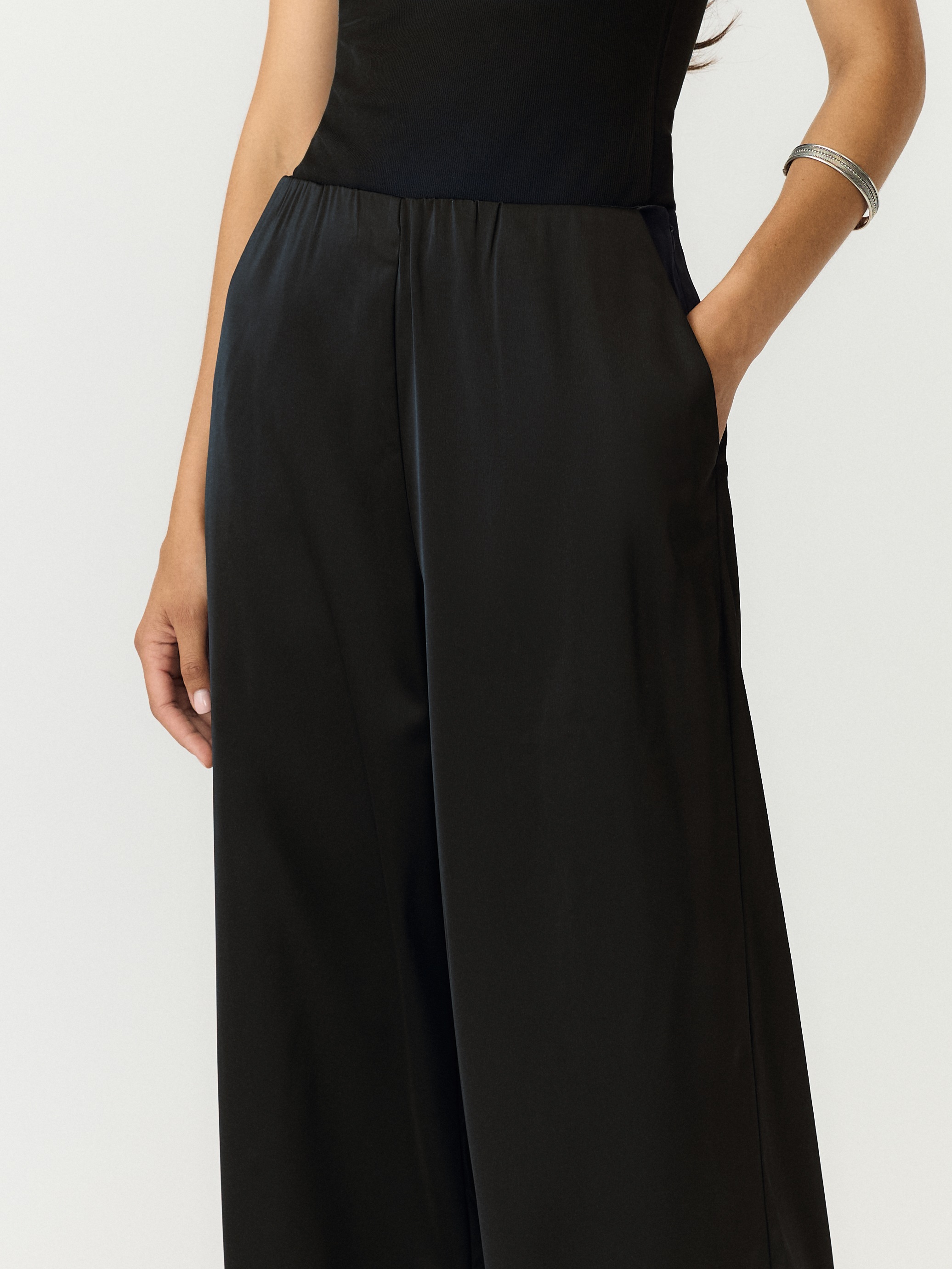Y.A.S Anzughose »YASPELLA HW WIDE PANTS S. NOOS«  mit Stretch, glänzend