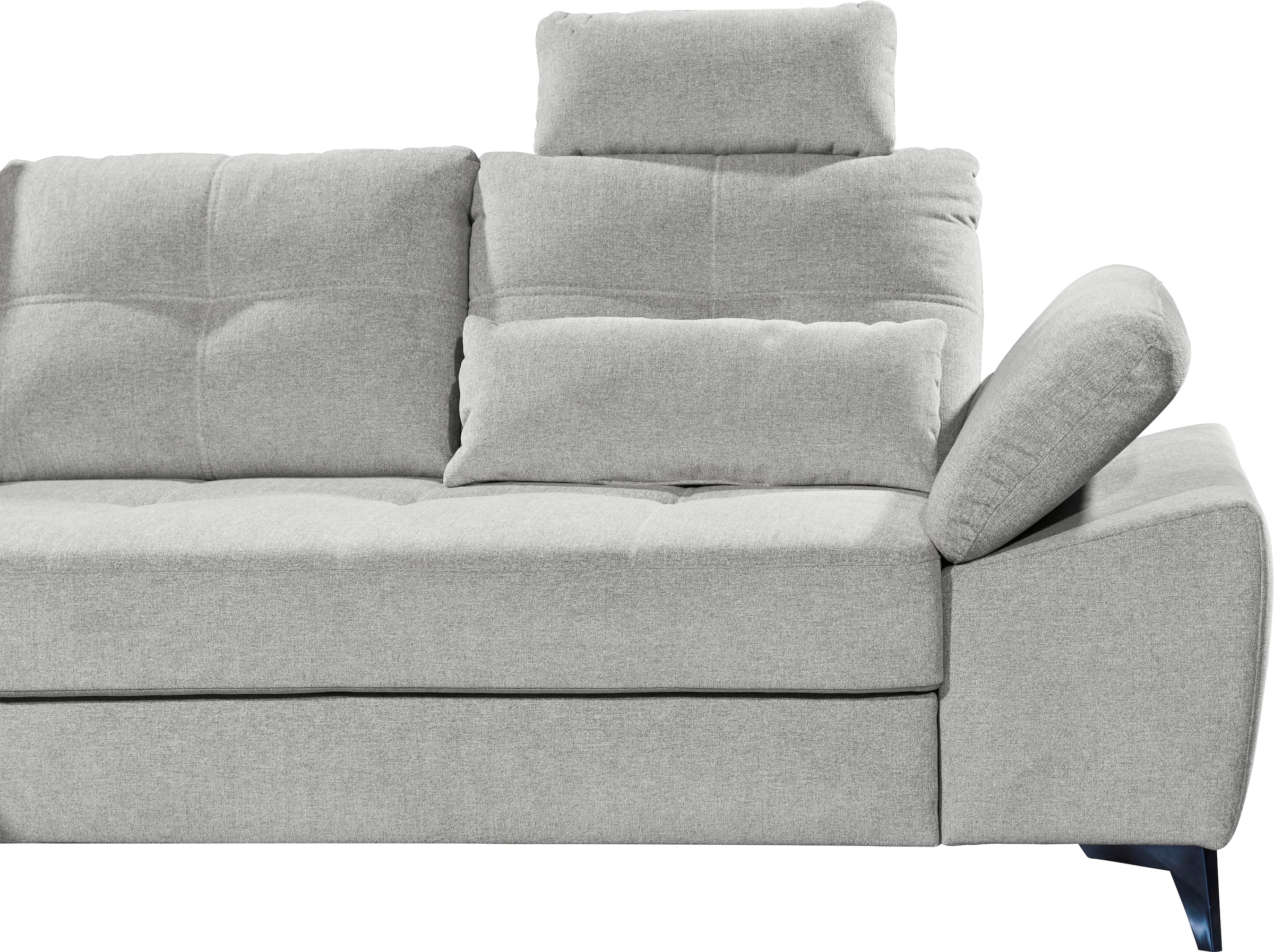 ED EXCITING DESIGN Ecksofa »Auckland L-Form«, mit Bettfunktion, Bettkasten, Armteilverstellung, Kopfstützen