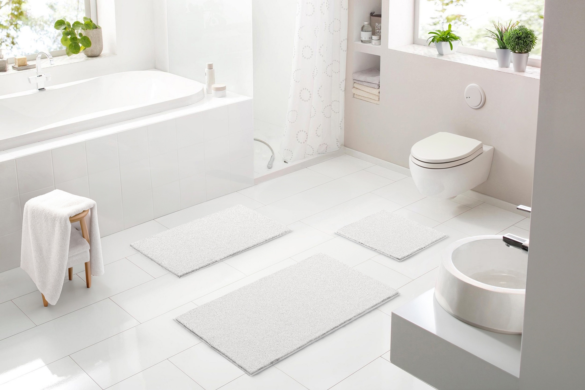 Linea Due Badematte »Roman«, rutschhemmend beschichtet, fußbodenheizungsgeeignet