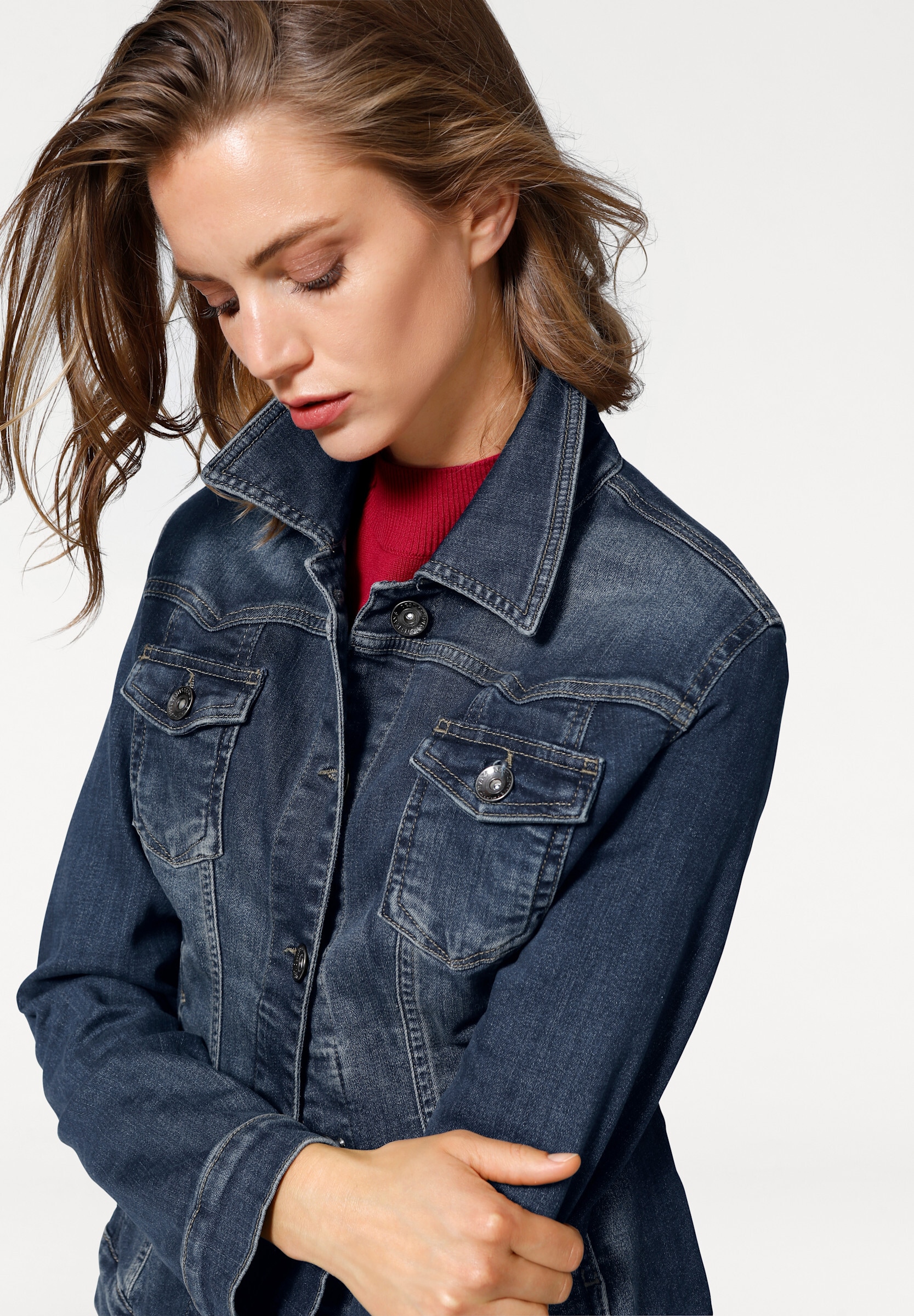 heine Jackenblazer »Jeans-Jacke Jeansjacke in Used-Waschung«