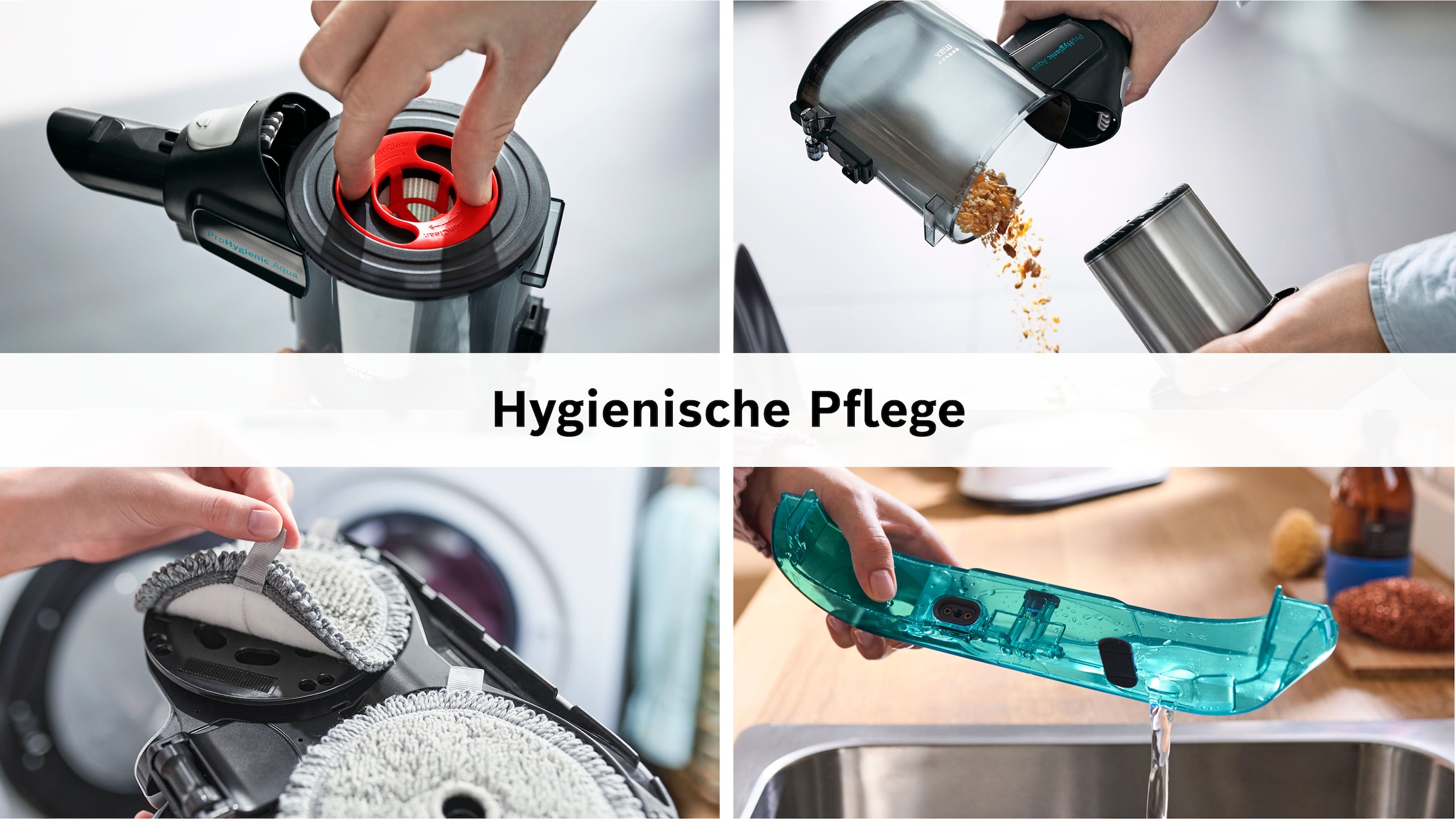 BOSCH Akku-Stielstaubsauger »BSS712XHYG« HEPA Filter, rotierende Wischpads, 2 Akkus, Schnellladegerät