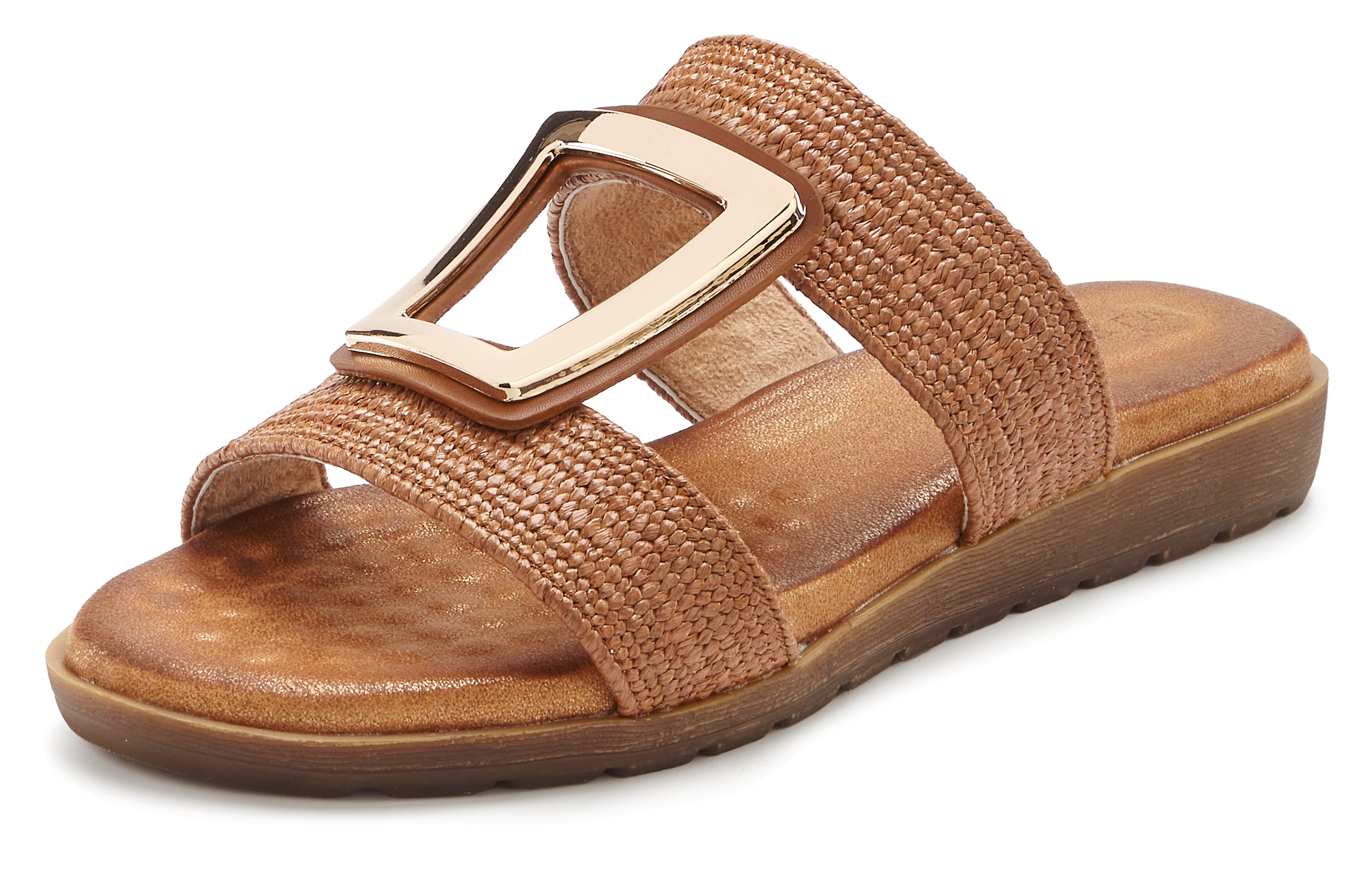 Vivance Pantolette »Sandale, Sommerschuh, offener Schuh, Mule,«  NEU mit modischem Schmuckelement und softer Innensohle VEGAN