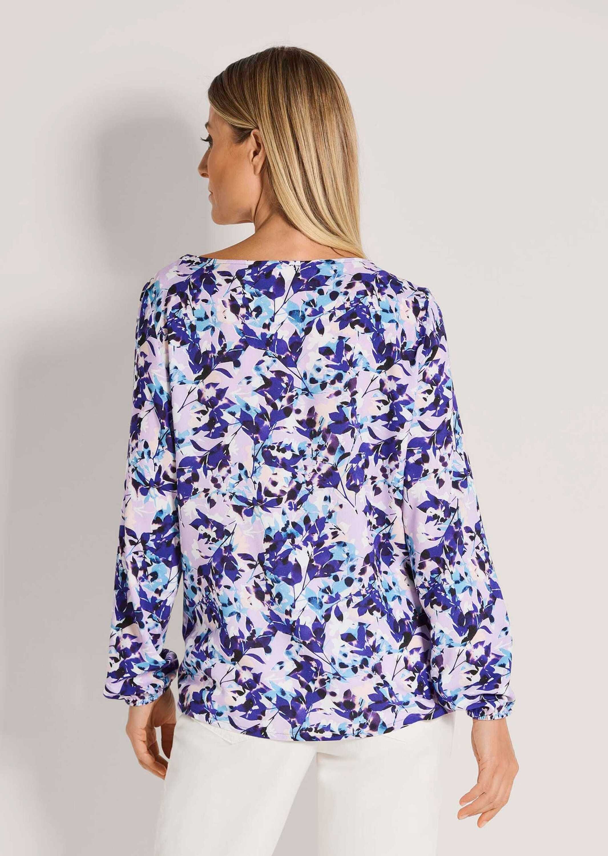 MADELEINE Langarmbluse »Bluse Florale Langarmbluse mit Rundhals«