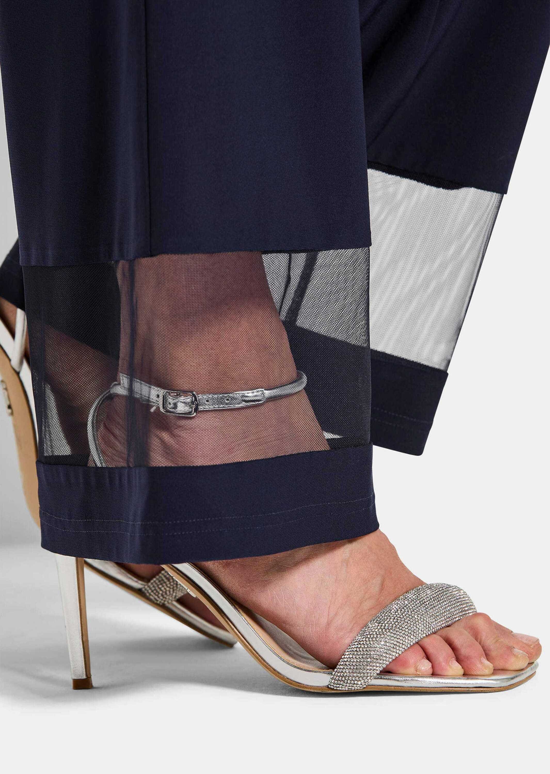 GOLDNER Stoffhose »Hose VERA mit Mesh-Einsätzen«