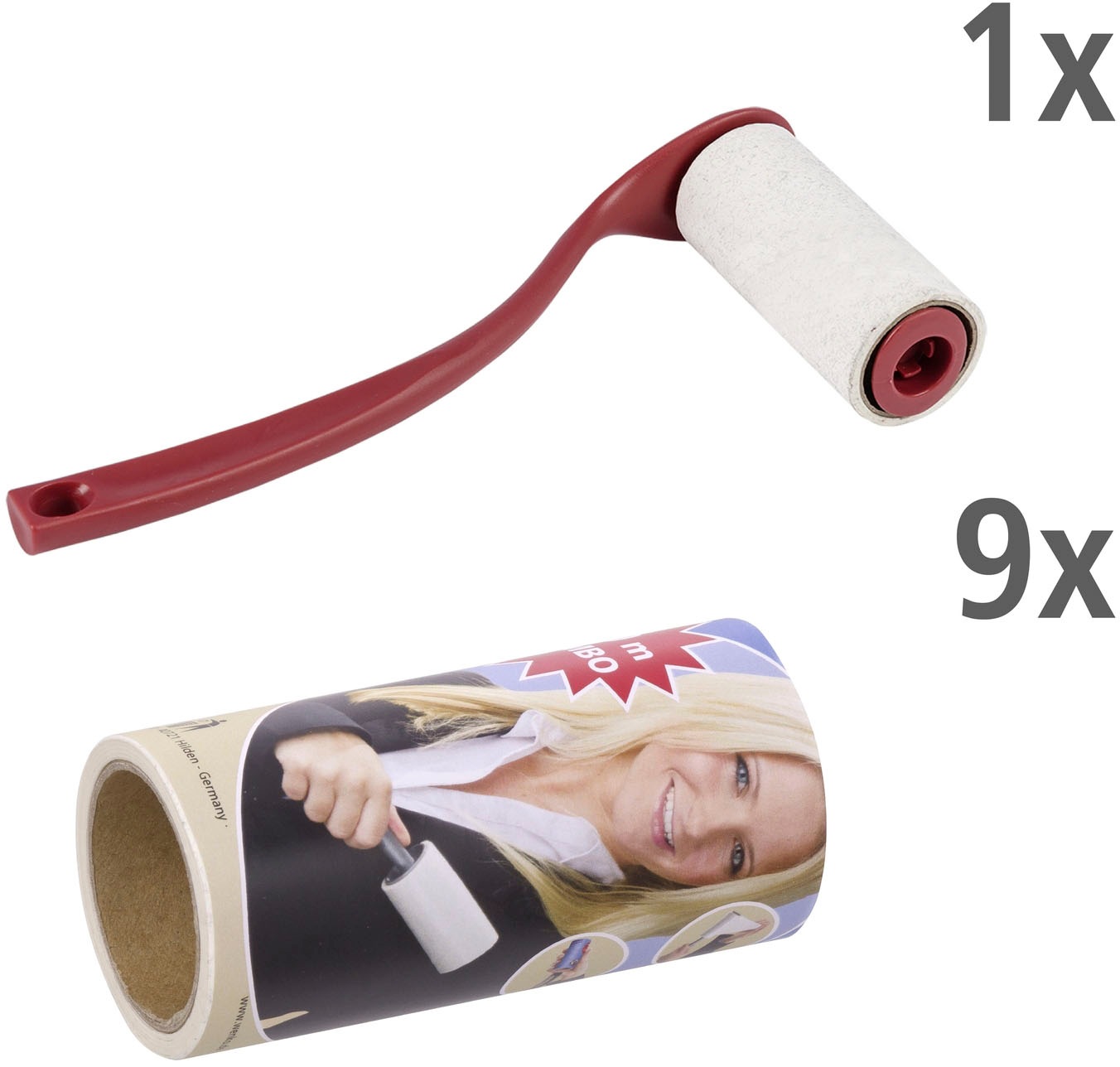 Wenko Fusselroller »Comfort« mit 9 Ersatz-Kleberollen in rot