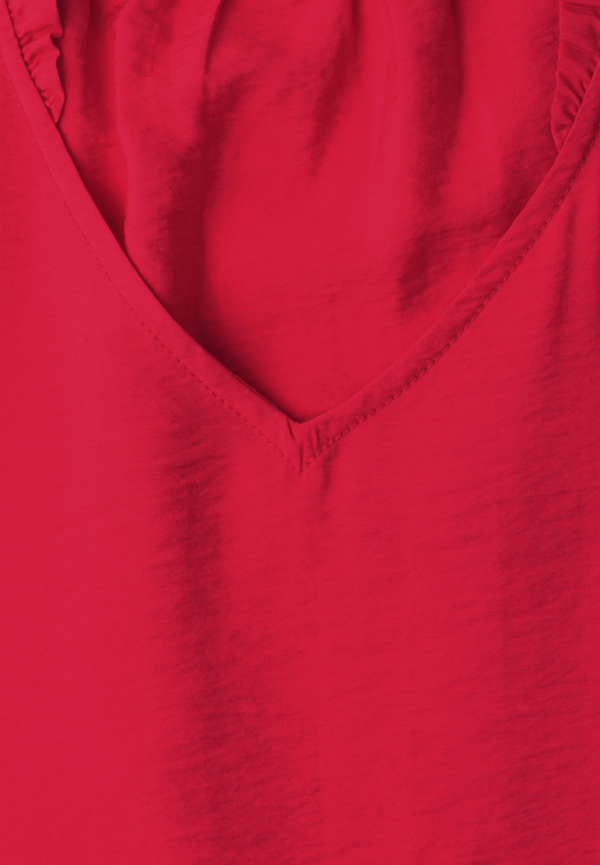 STREET ONE Rüschenbluse Sommertop mit V-Neck und Rüschen