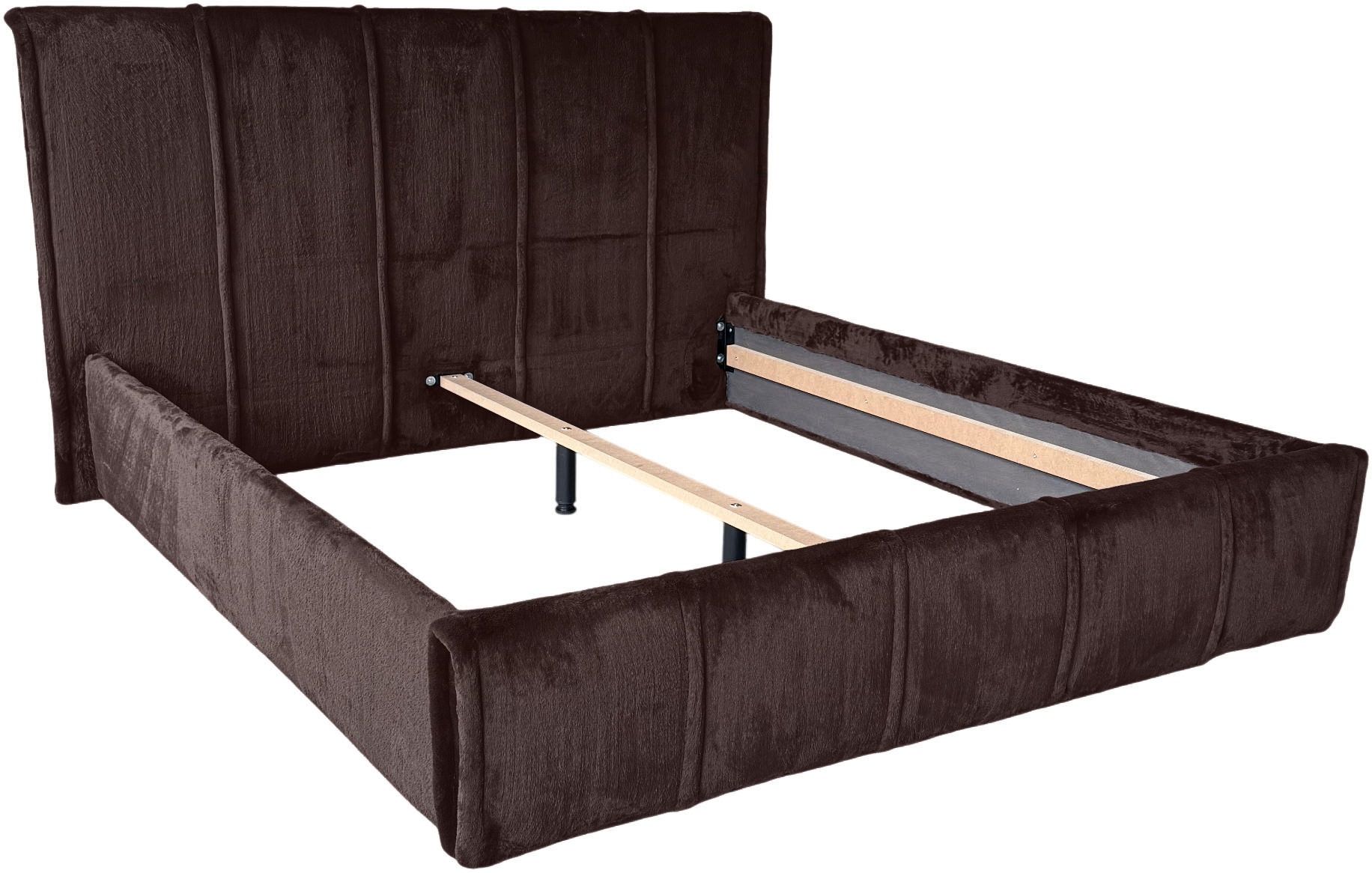 OTTO home Polsterbett »EVELLINA in der Größe 180x200 cm, mit Fellimitat bezogen« wahlweise mit Lattenrost und King-Matratze (28cm)