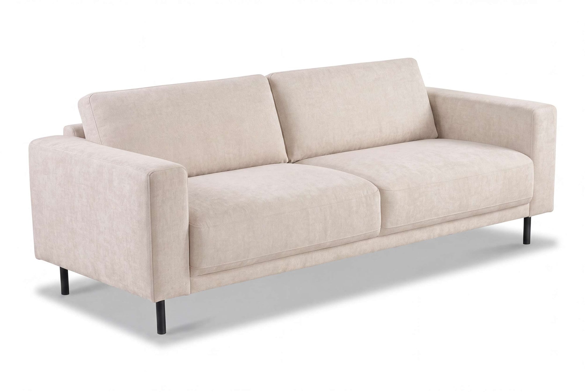 OTTO home 3-Sitzer »Sveeva, B.214 cm, schwarze Metallfüße« langlebiger Webstoff, mit Wellenunterfederung, viele Farben