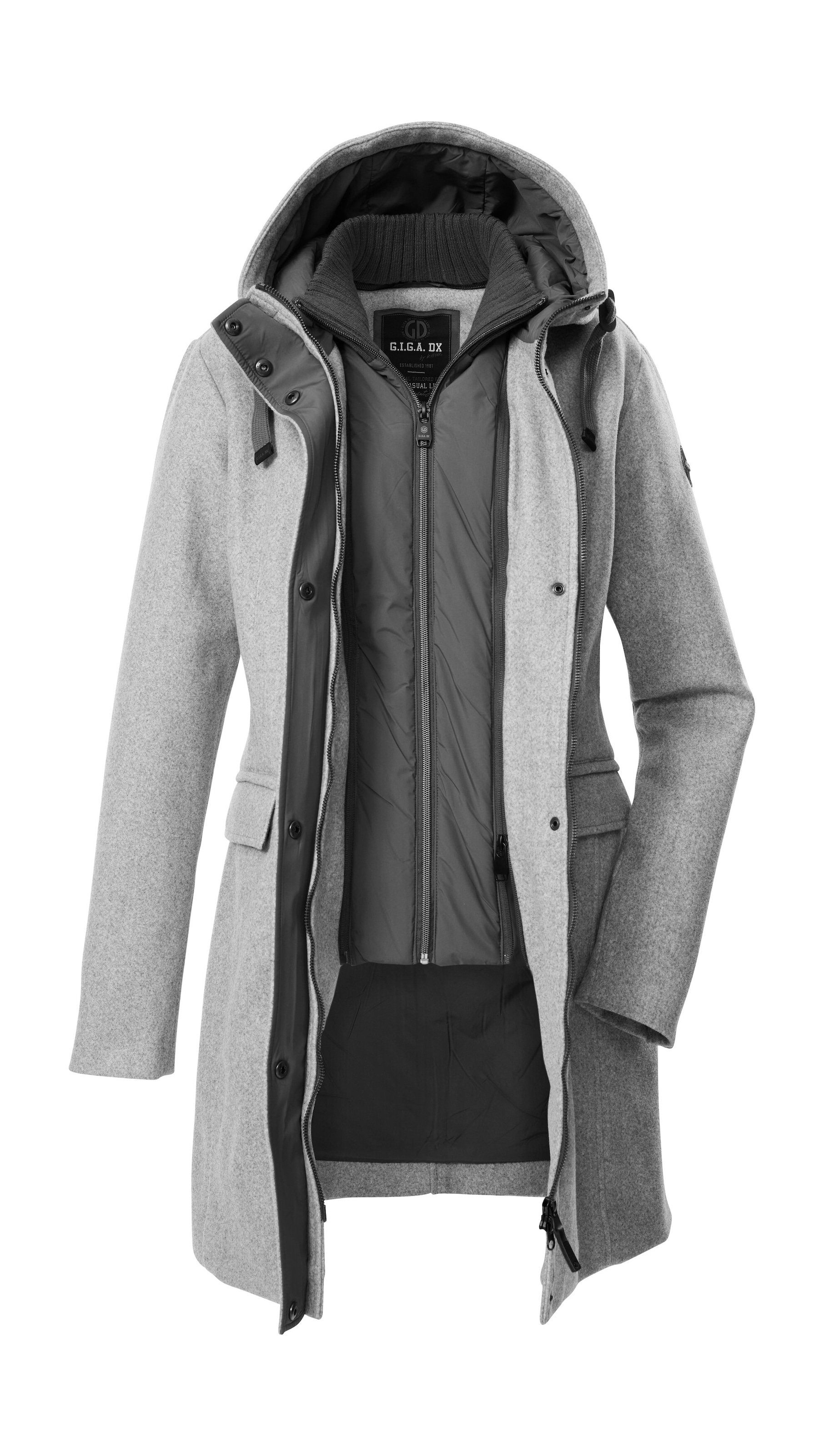 G.I.G.A. DX by killtec Parka »GW 19 WMN PRK«, Windabweisender Damen Parka mit Kapuze, Gilet, 2-Wege-Reißverschluss