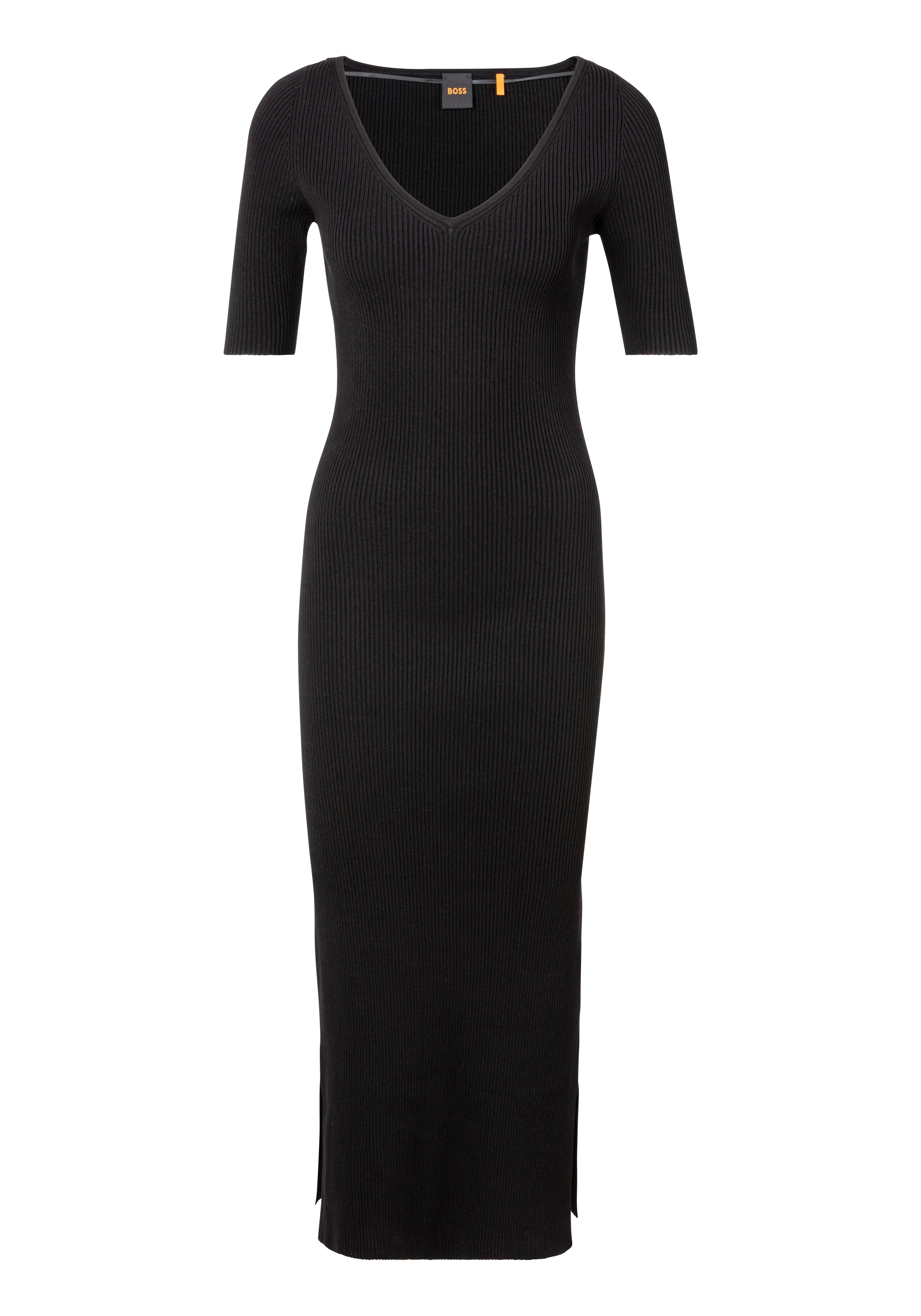 BOSS ORANGE Strickkleid »Fargheritina Premium Damenmode«, mit Charm mit BOSS Logo