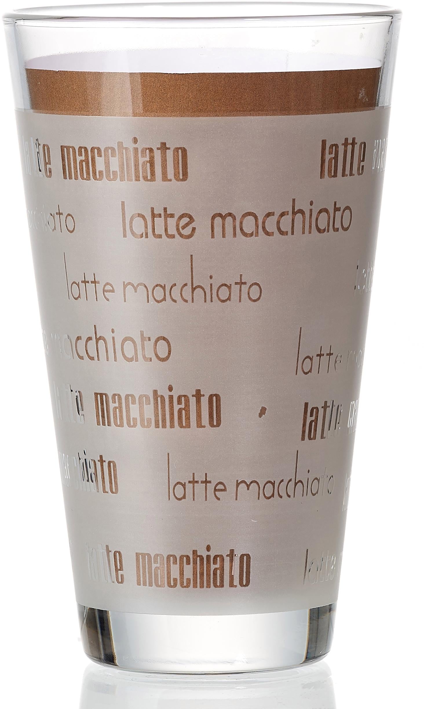 Ritzenhoff & Breker Latte-Macchiato-Glas »Chicco«, (Set, 4 tlg., (4 Becher), Schrift-Dekor, 4-teilig