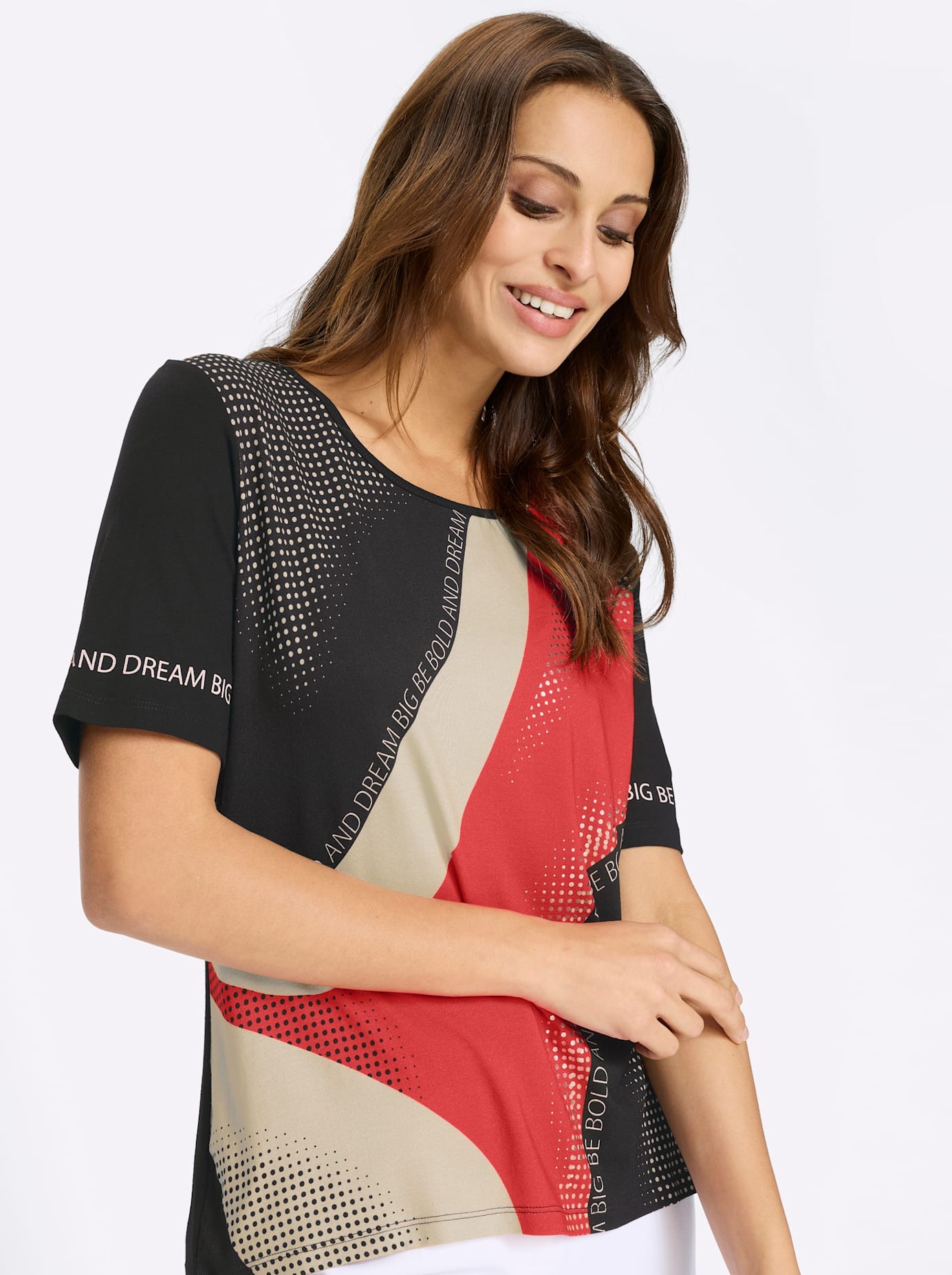 Inspirationen Rundhalsshirt »Kurzarm-Shirt« 1 tlg.