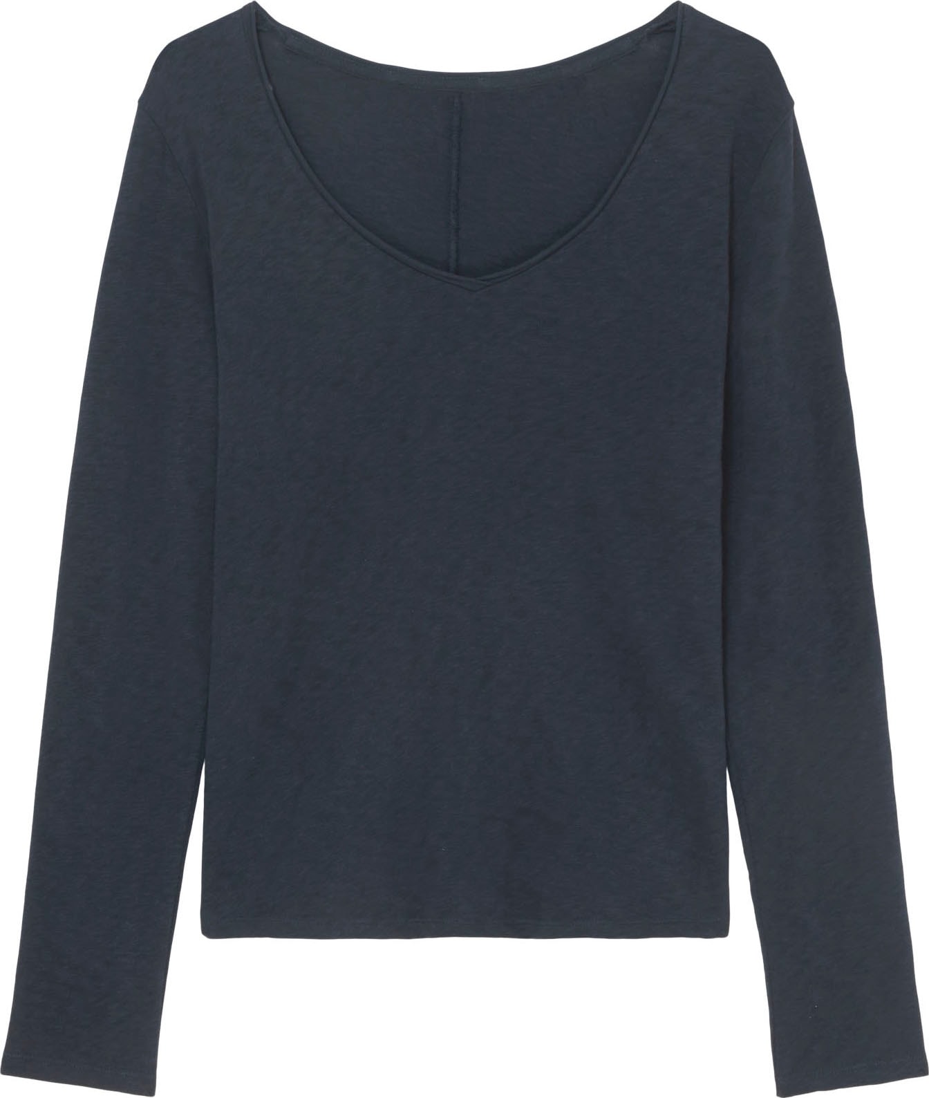 Marc O'Polo DENIM Langarmshirt, mit Rollkante am V-Ausschnitt