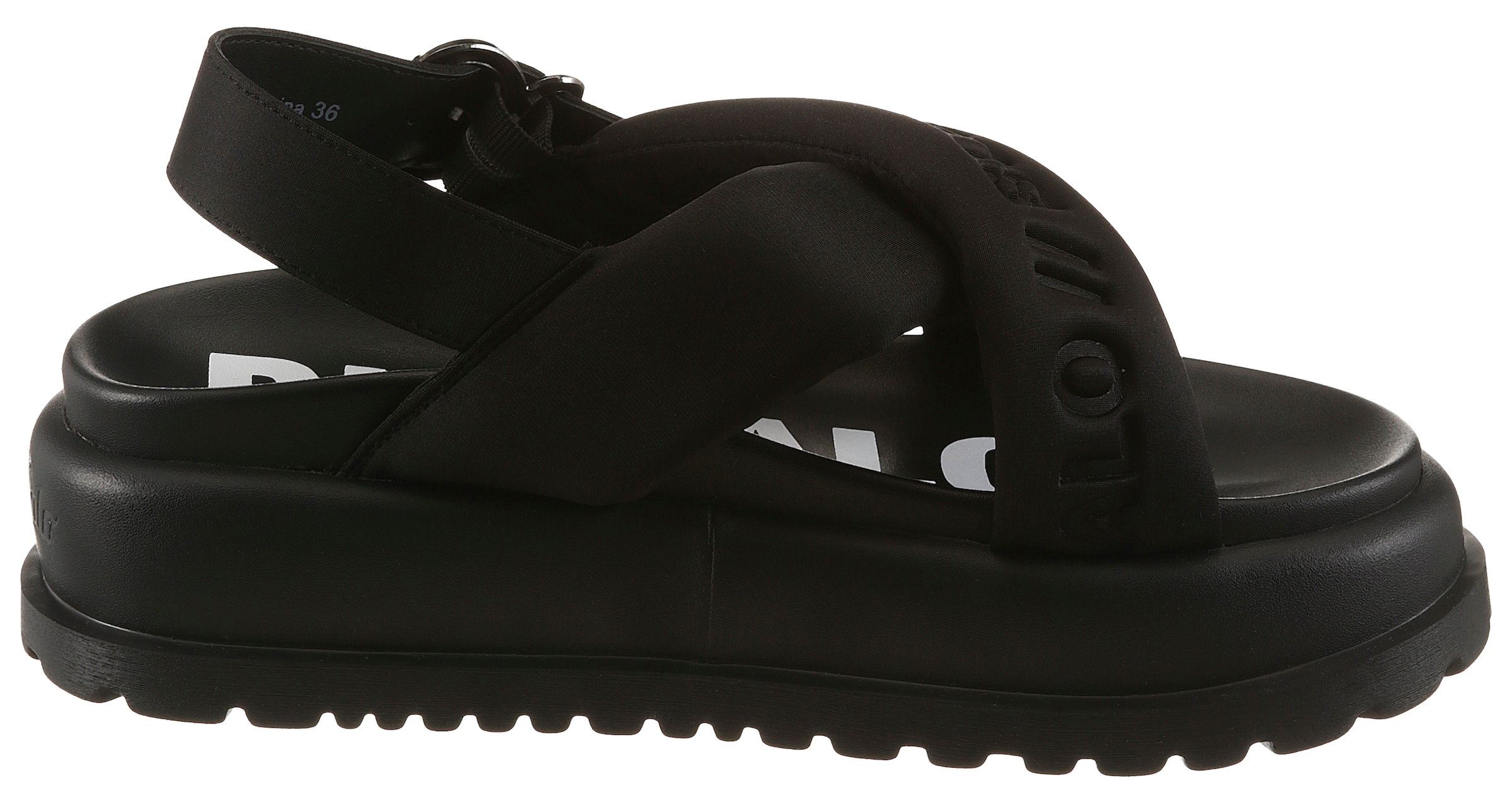 Buffalo Plateausandale  Sandalette, Sommerschuh mit gekreuzter Bandage