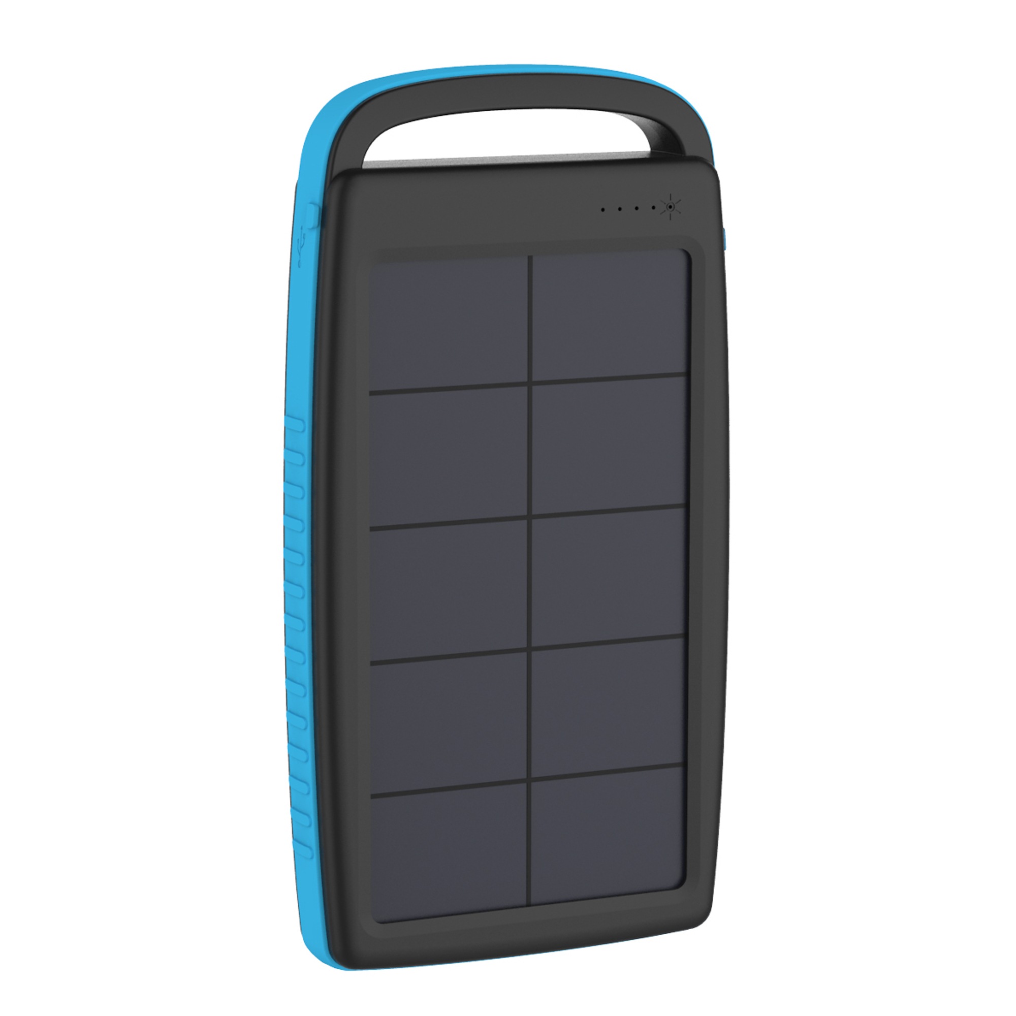 Zusatzakku »Powerbank PLUS Solar Black/Blue 20000mAh Smartphon«