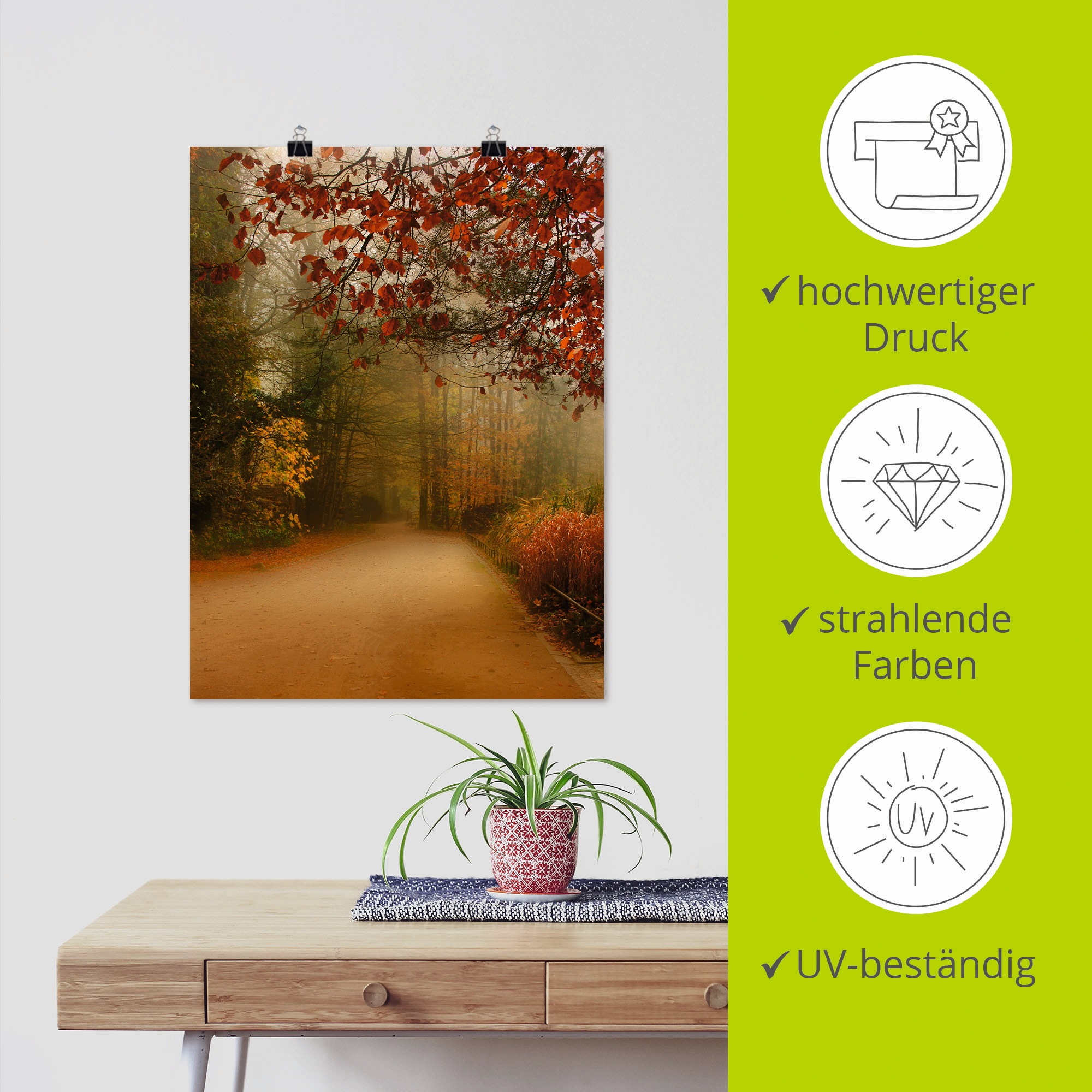 Artland Poster »Herbst im Park« Vier Jahreszeiten 1 Stk. tlg. ohne Rahmen