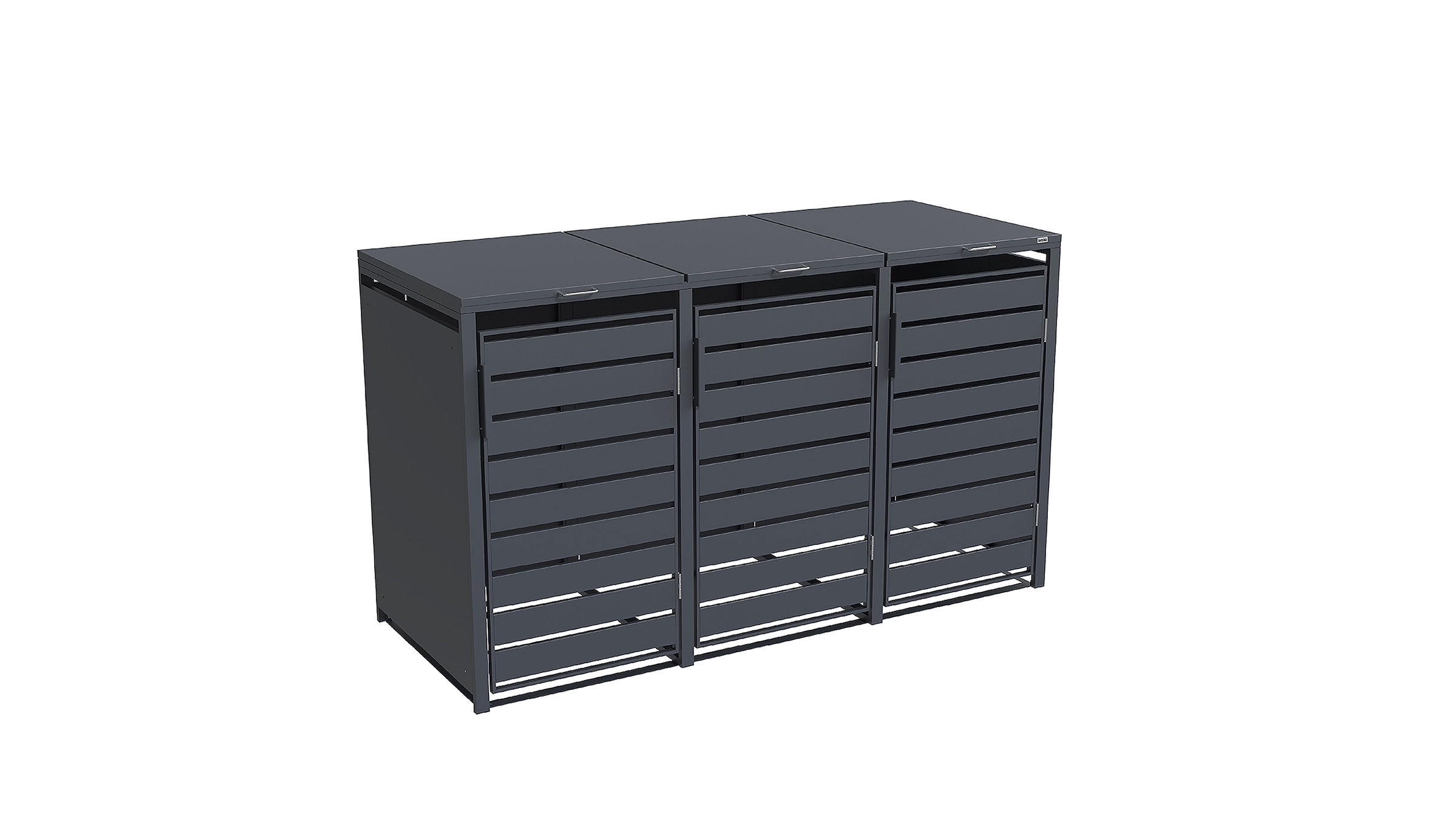 weka Mülltonnenbox »Gary« Metall pulverbeschichtet, für 3 Mülltonnen, BxTxH: 189,5x80x116 cm