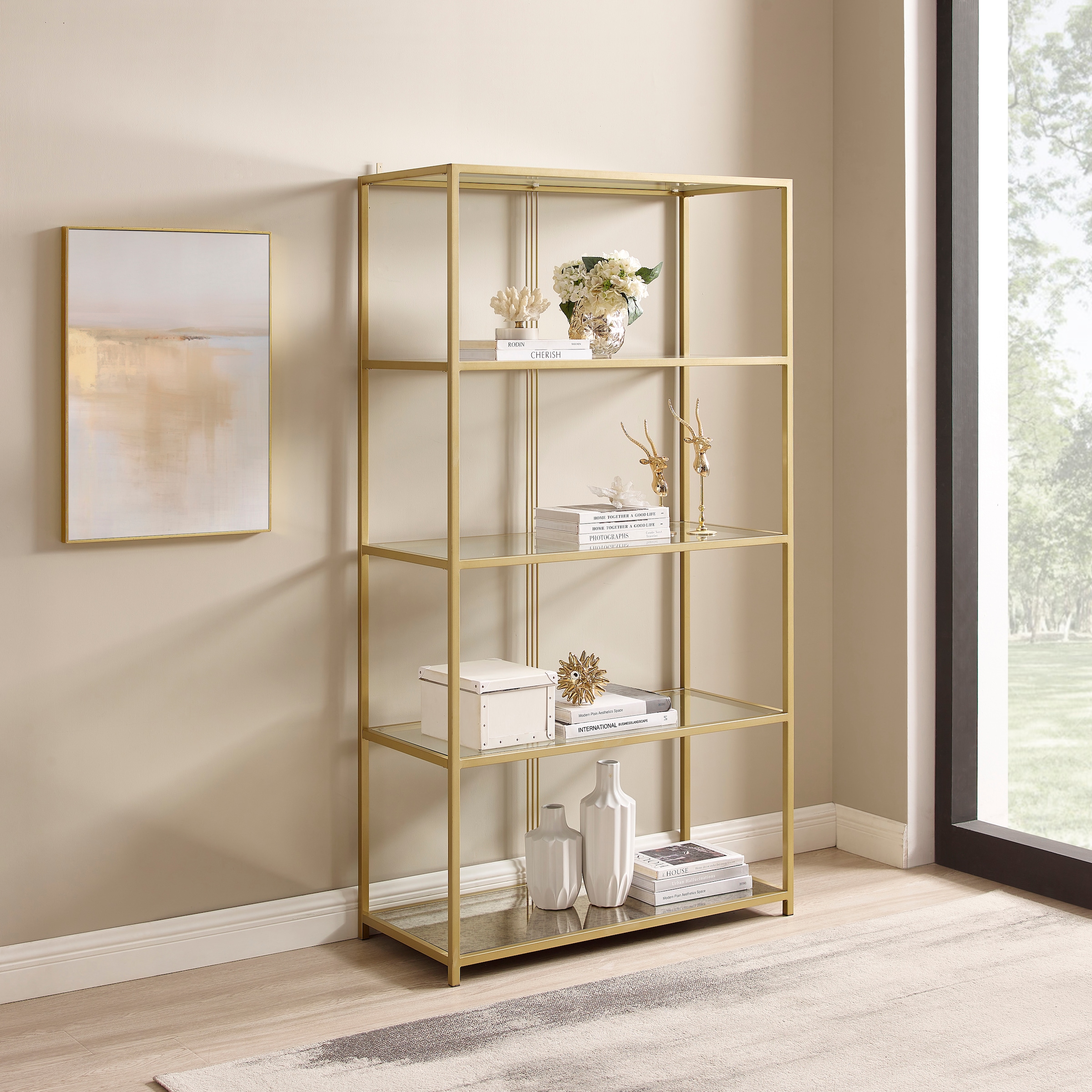 Timbers Standregal »Maury, TOPSELLER!, OTTOs Choice«, Gestelle aus Metall, 4 Ablagefächer, Breite 99,1 cm