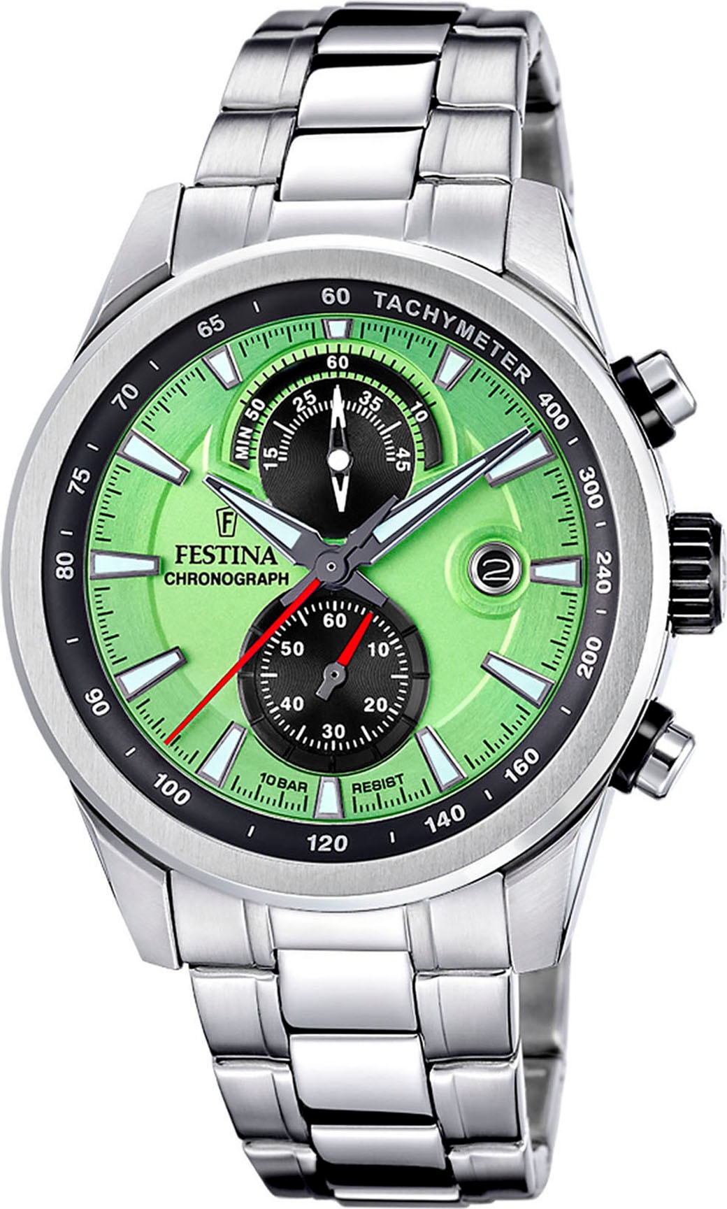 Festina Chronograph »Timeless Chronograph«, Quarzuhr, Armbanduhr, Herrenuhr, Edelstahlarmband, analog, Tag