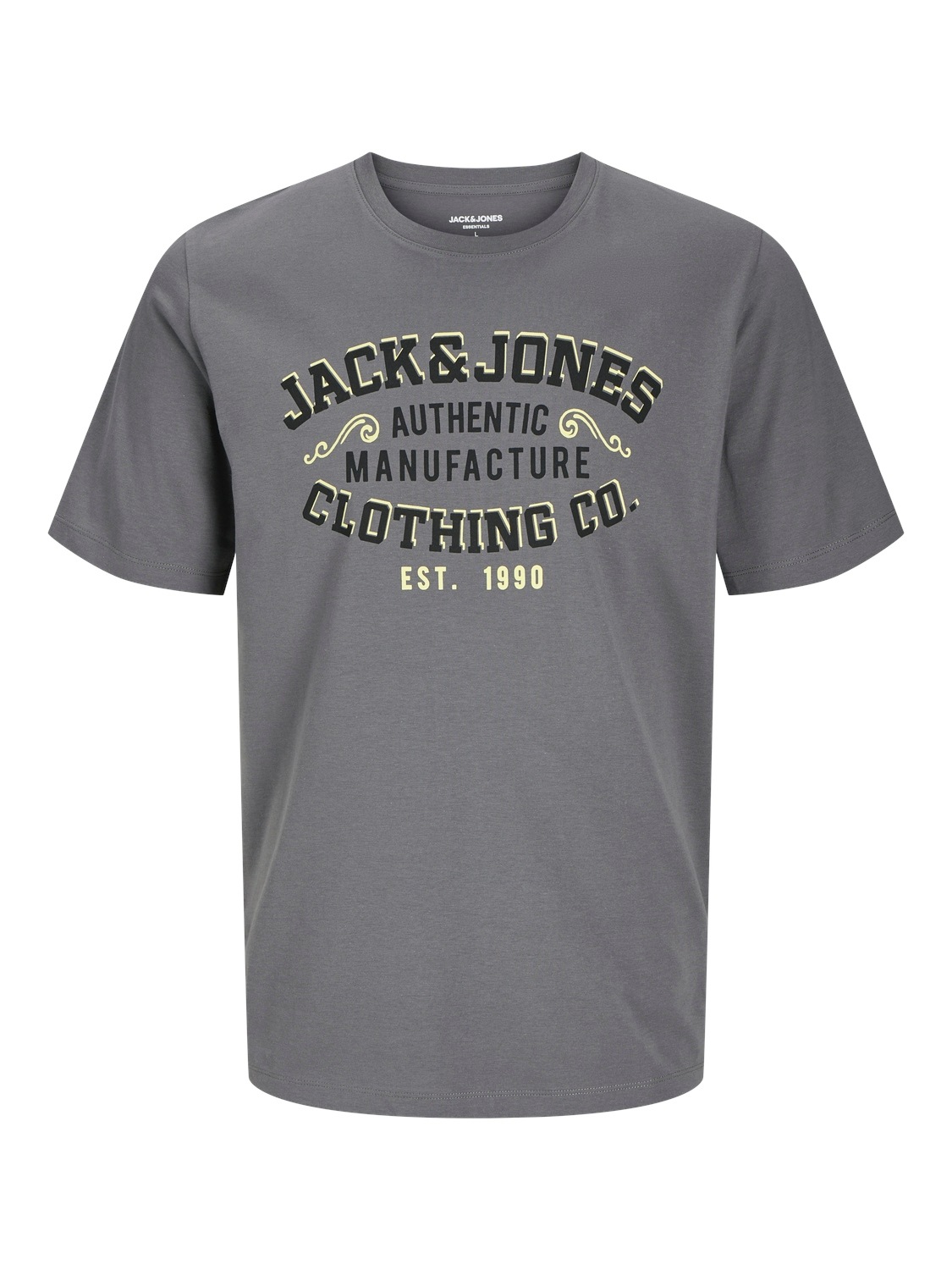Jack & Jones Rundhalsshirt »JJELOGO TEE SS O-NECK 2 COL SS25 SN«, mit Logo Print