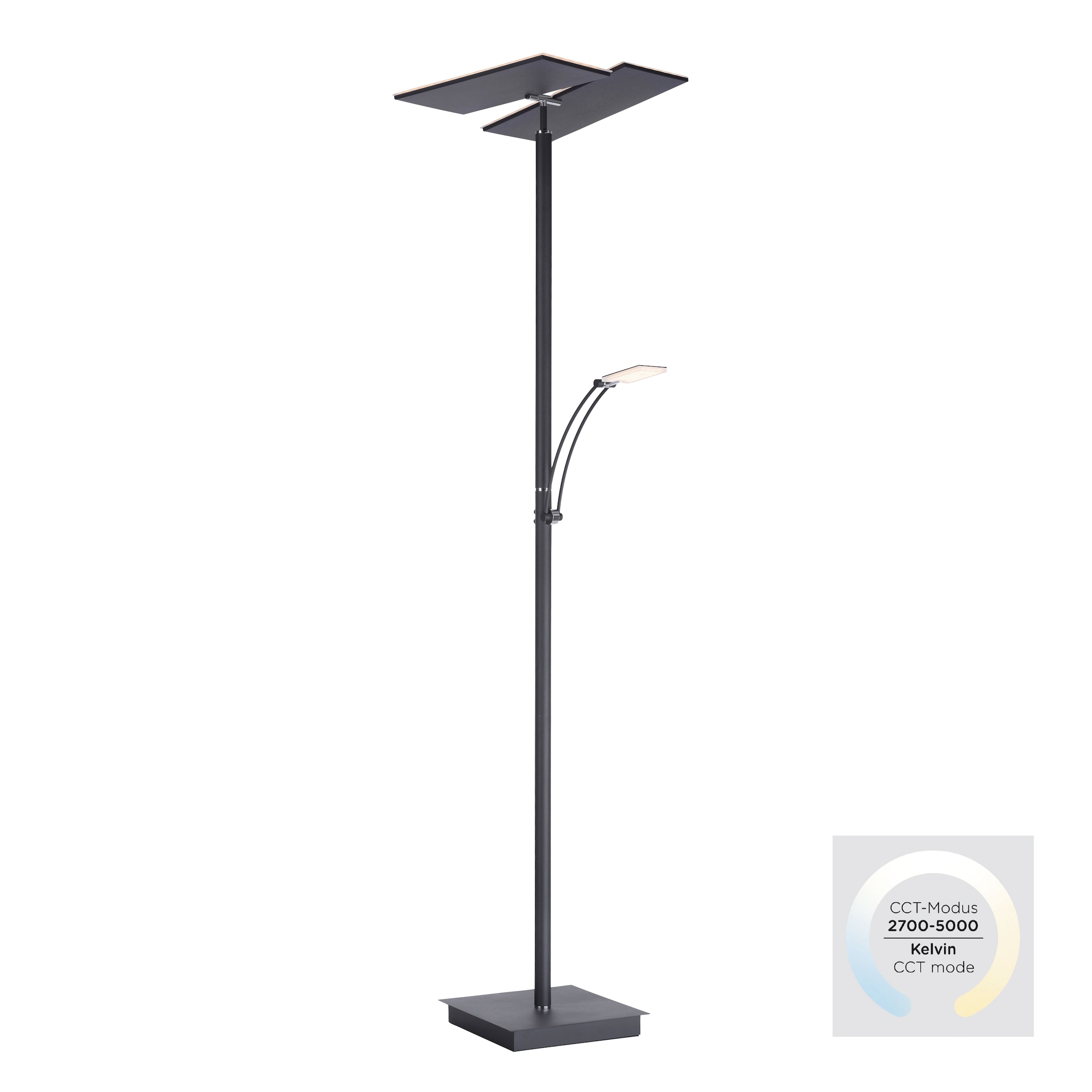 Paul Neuhaus Stehlampe »ARTUR«, 2 flammig, Leuchtmittel LED-Board-LED-Board | LED fest integriert-LED fest integriert, LED, CCT - tunable white, dimmbar über Tastdimmer, getrennt schaltbar