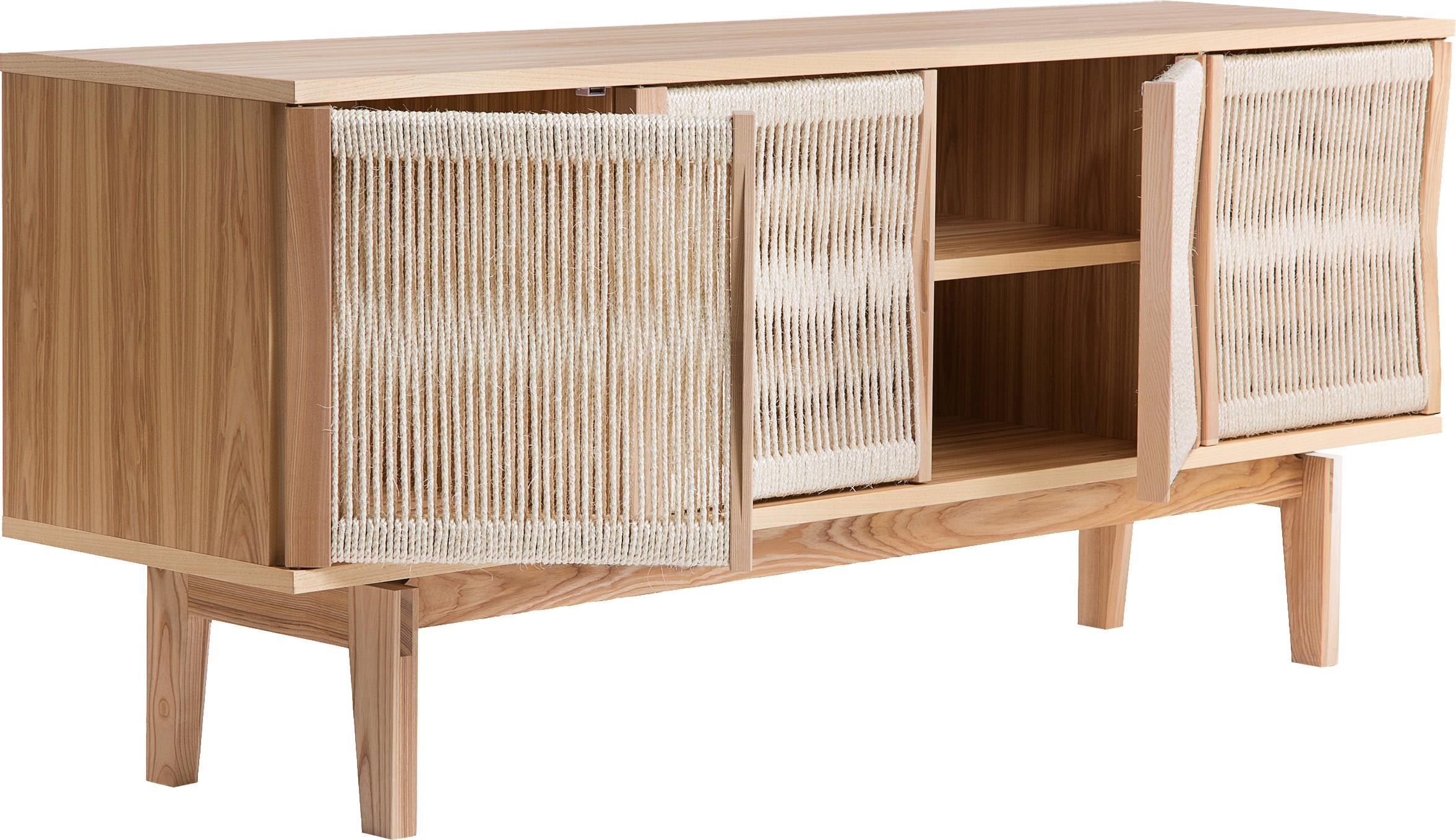 Woodman Sideboard »Lidia«, mit Türenfronten aus geflochtenem nartürlichem Hanfseil, Breite 180 cm