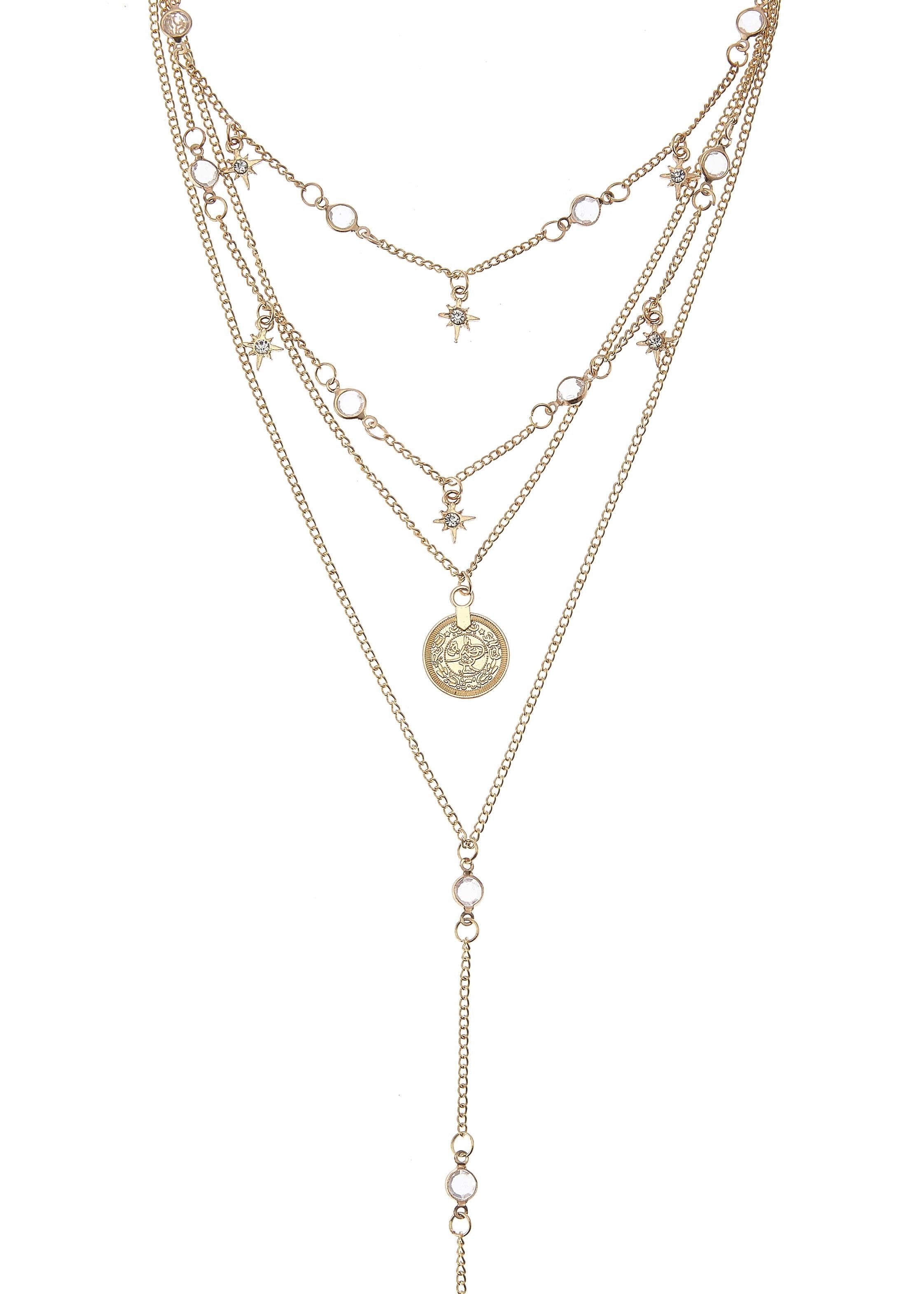LASCANA Kette mit Anhänger »Lange Layer Halskette«, mehrreihiger Halsschmuck, lange Y Kette