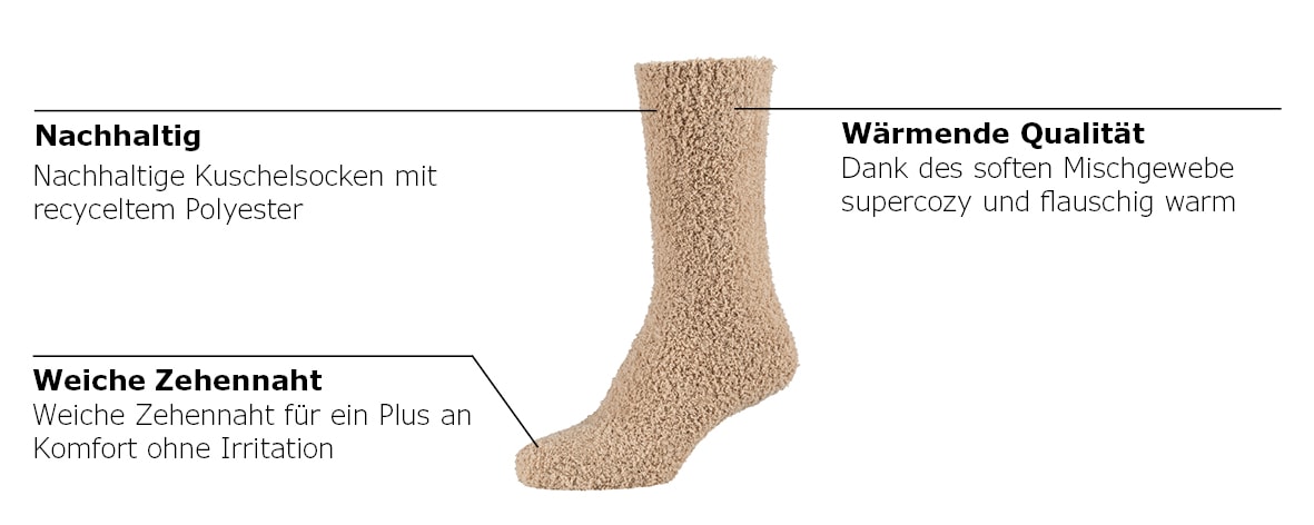 Camano Kuschelsocken »warm & cozy« 4 Paar tlg. bequem, weich, soft, kein Einschneiden, winter warm cozy