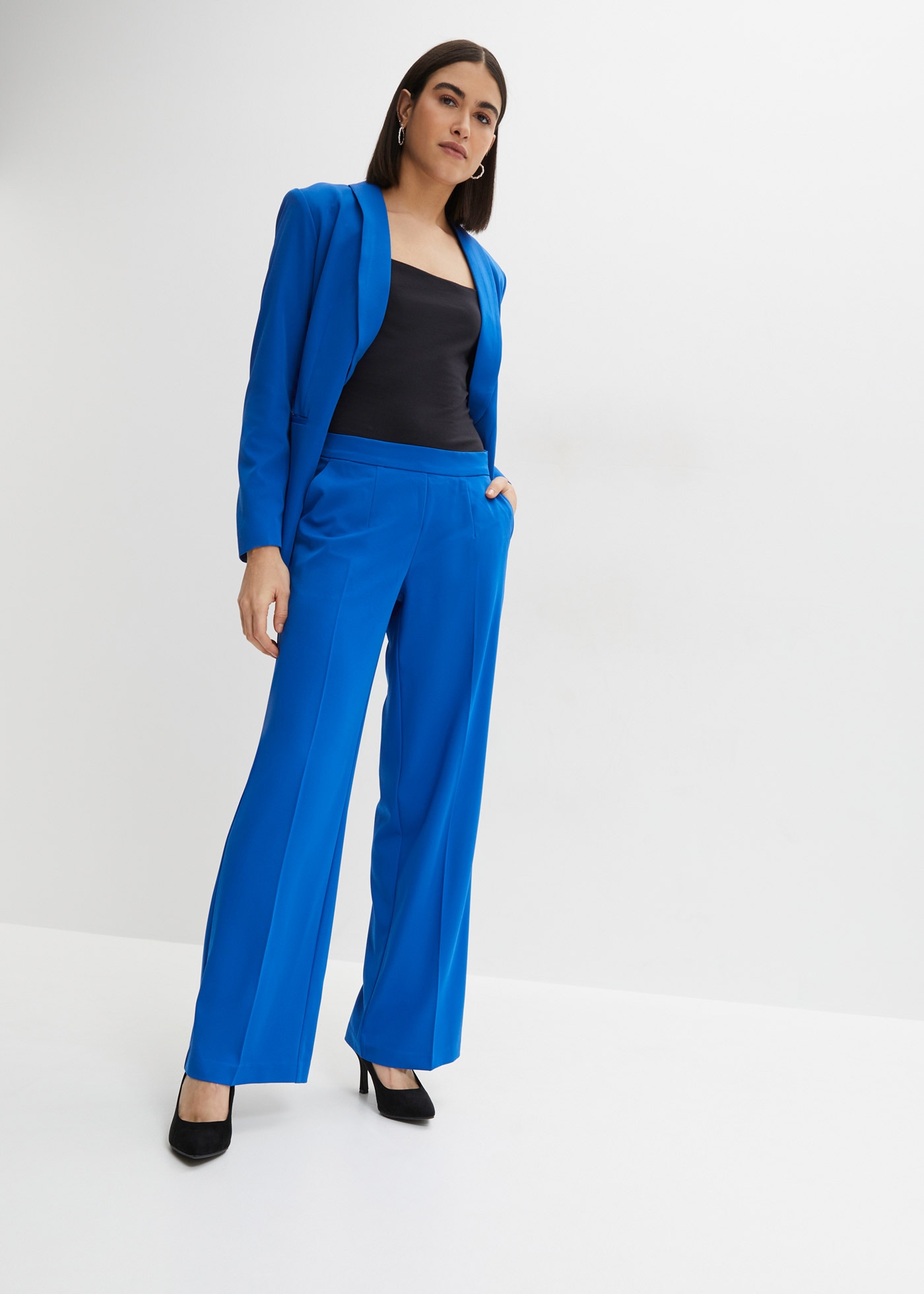 bonprix Marlene-Hose »Marlenehose«  aus Polyester und Elasthan, Loose fit Passform, femininer Stil