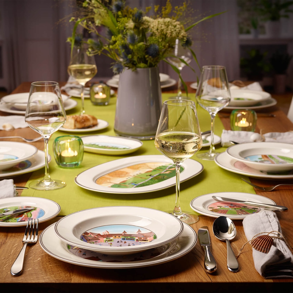 Villeroy & Boch Suppenteller »Suppenteller Dorf Design Naif ø 21 cm bunt«