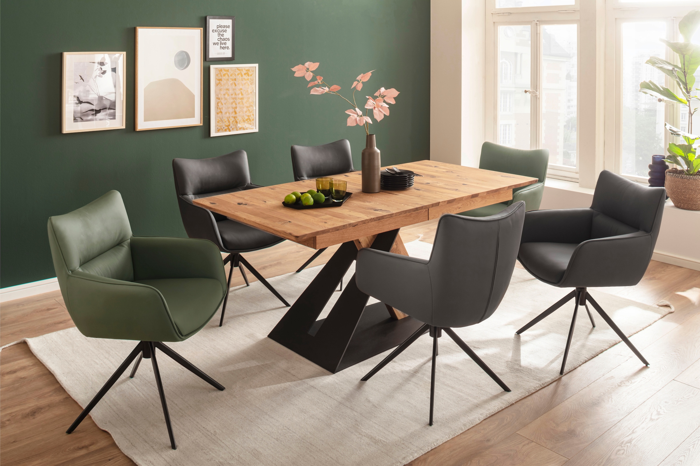 MCA furniture 4-Fußstuhl »LIMONE«, (Set), 2 St., (Set, 2 Stck), 360° drehbar, Belastbarkeit 120 kg, Sitzhöhe ca. 49 cm
