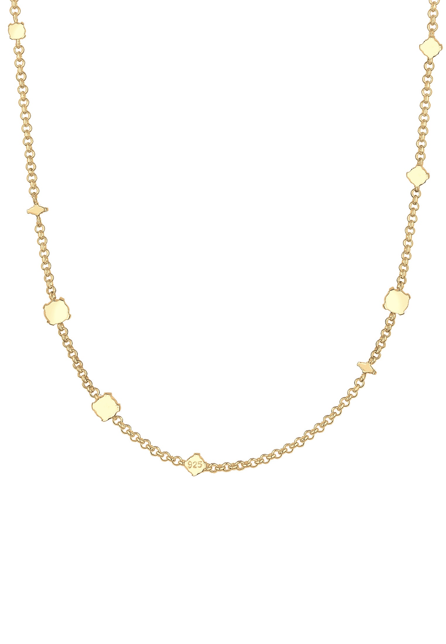 Elli Premium Silberkette »Halskette Synthetischer Opal Weiß 925 Sterling Silber vergoldet«