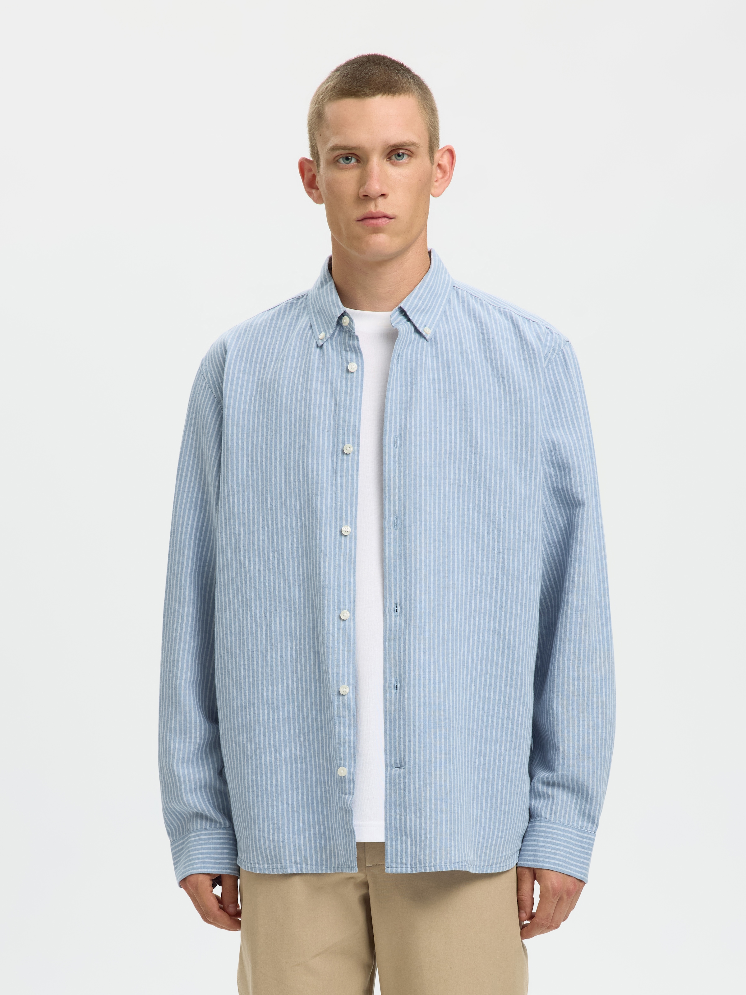 SELECTED Langarmhemd »SLHREGCLAY LINENBLEND LS SHIRT CLA NOOS«