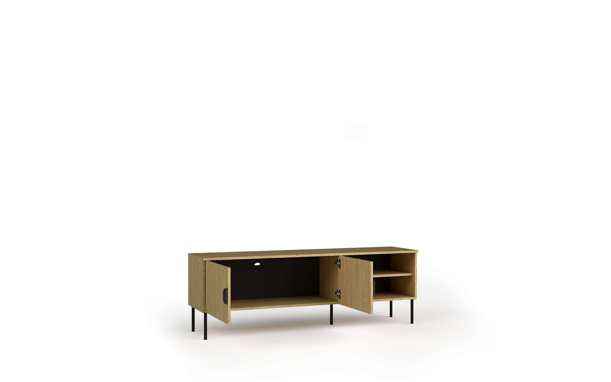 Home affaire Lowboard »BELLOT TV-Schrank mit 2 Türen, Maße B/T/H: 160/40/53,6 cm«, (1 St.), in baltischer Eichenfarbe, mit holzähnlicher Struktur