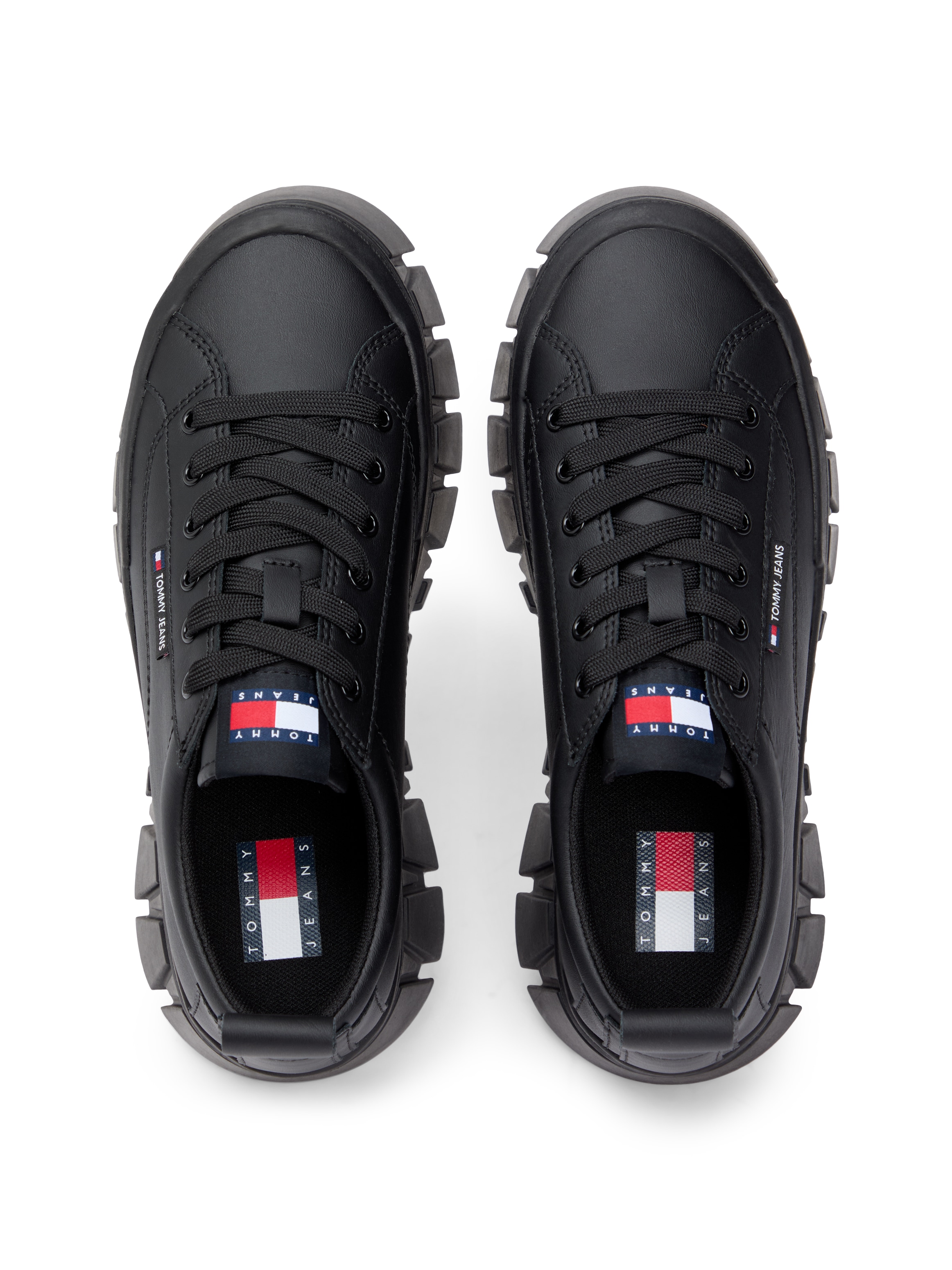 Tommy Jeans Plateausneaker »TJW VULC FLATFORM LEATHER«  , Freizeitschuh, Halbschuh, Schnürschuh mit dezenten Ziernähten