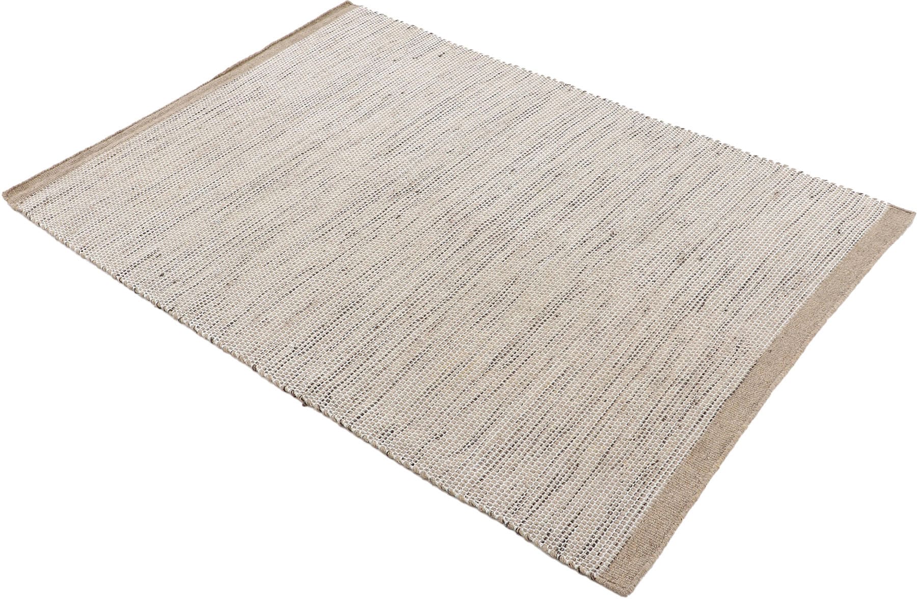 carpetfine Wollteppich »Mona,  auch als Läufer«, rechteckig, 5 mm Höhe, 80% Wolle, Wendeteppich aus Wolle/Baumwolle, Wohnzimmer