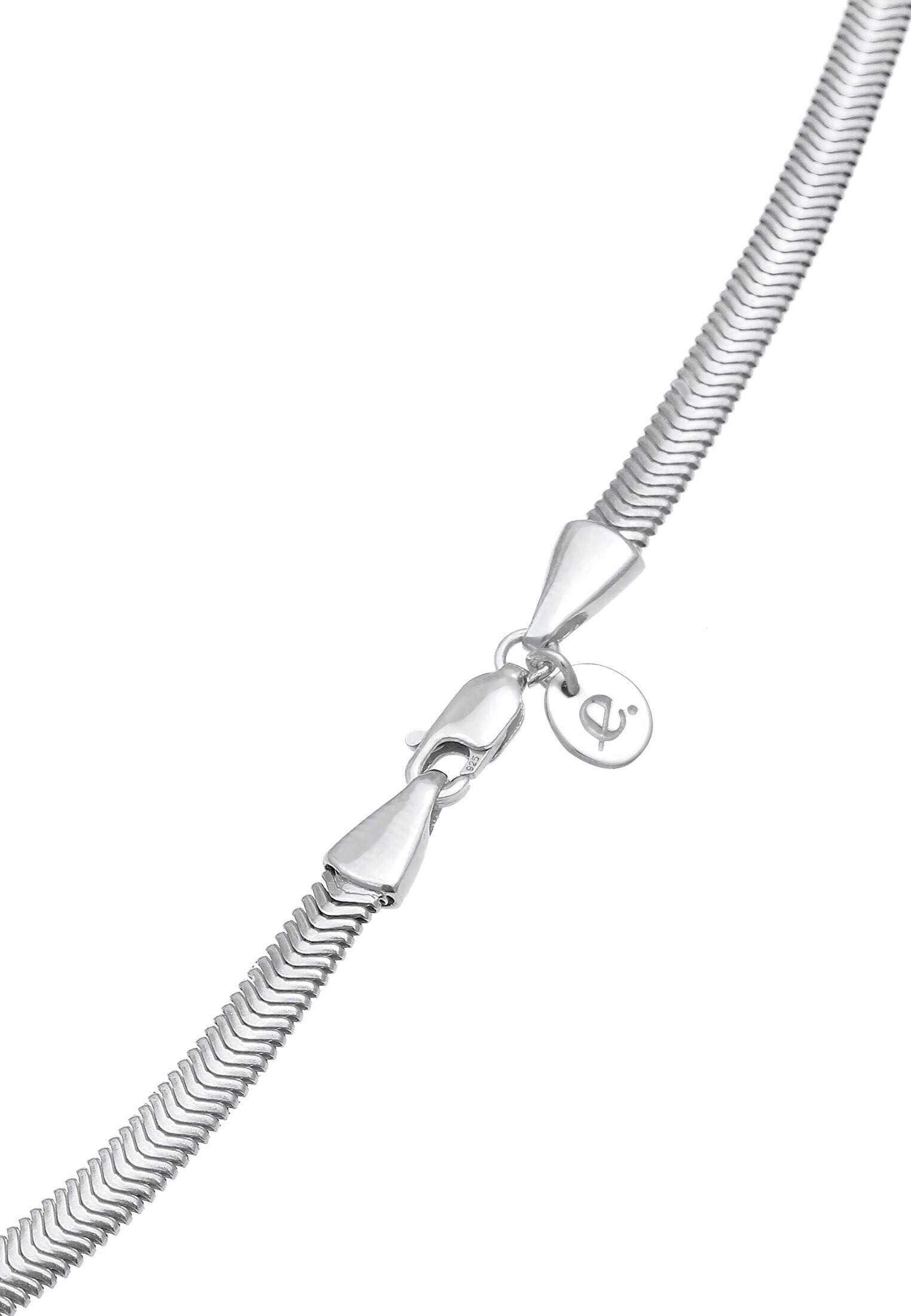 Elli Premium Kette ohne Anhänger »Halskette Flach Elegant Schlangenkette Breit 925 Silber«