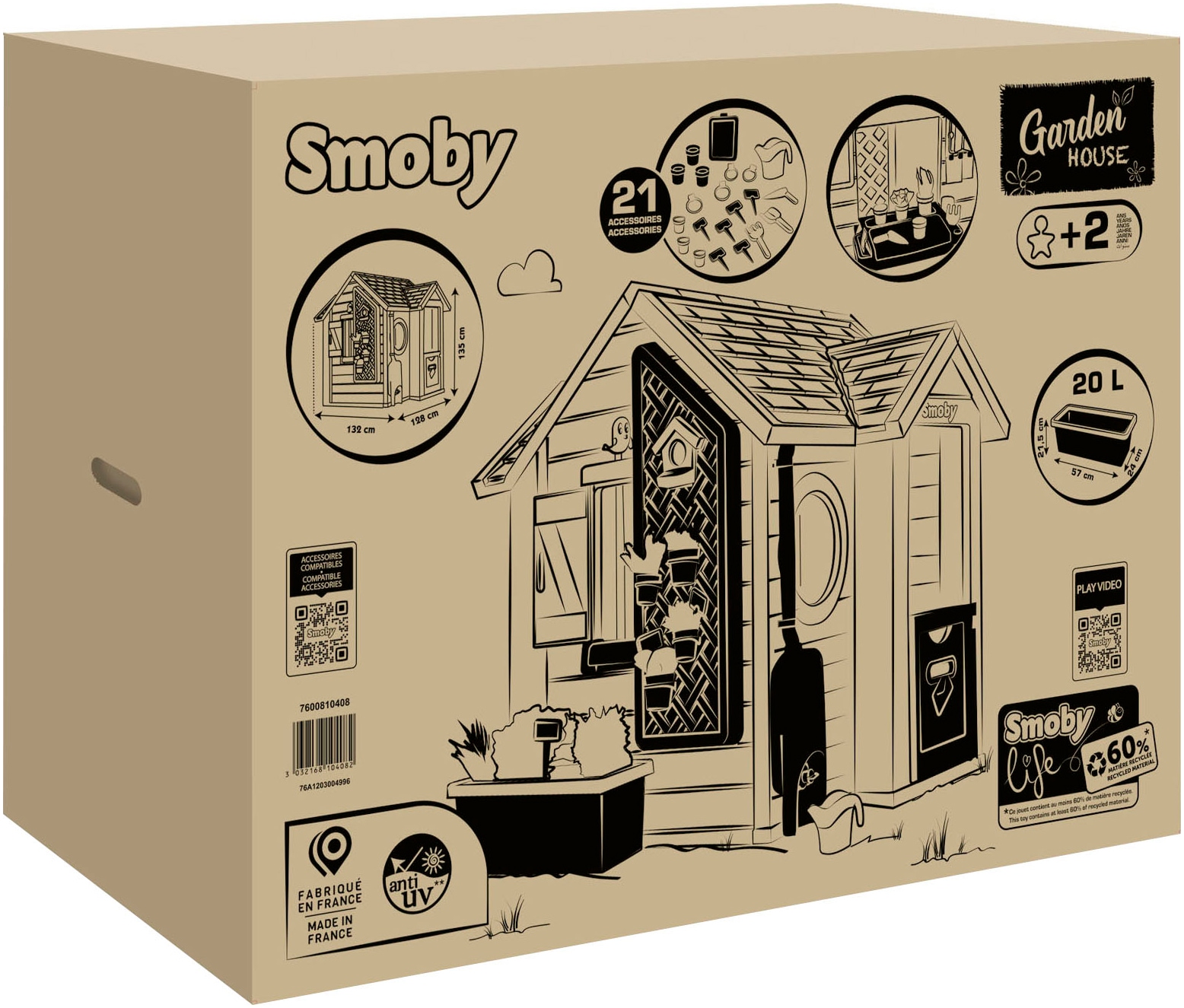 Smoby Spielhaus »Smoby Life Garten«, Made in Europe