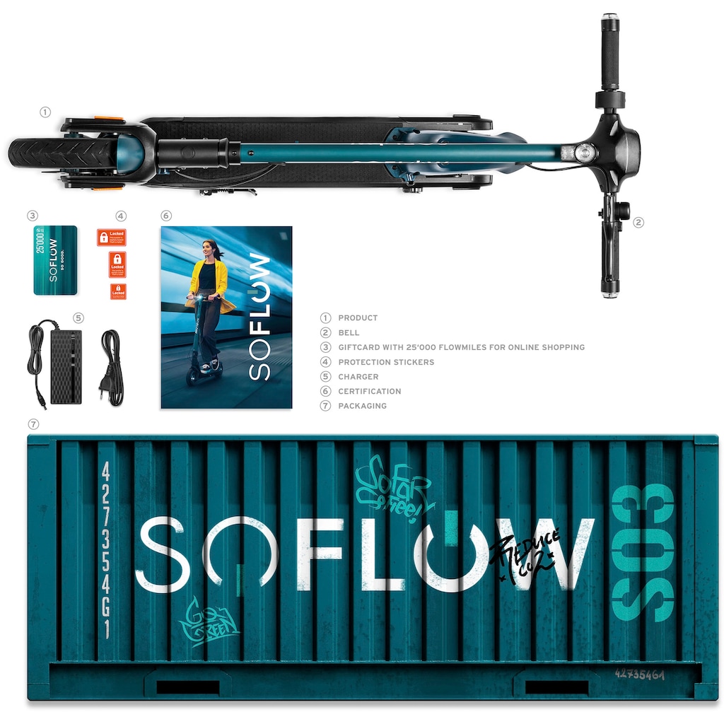 soflow E-Scooter »SO3 PRO«, 20 km/h, 30 km