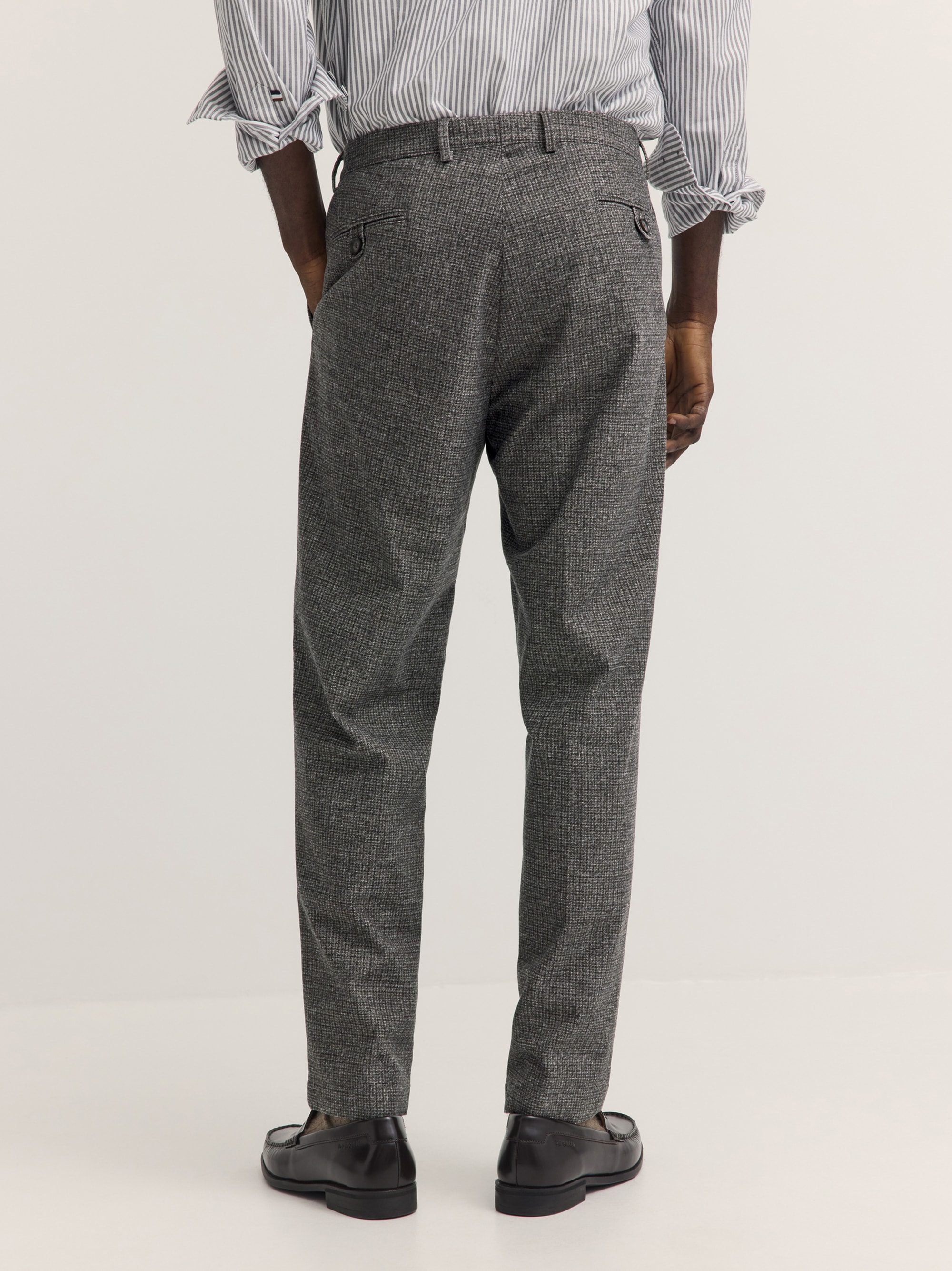 bugatti Bundfaltenhose »Stretch«  Elio Relaxed Fit Karomuster