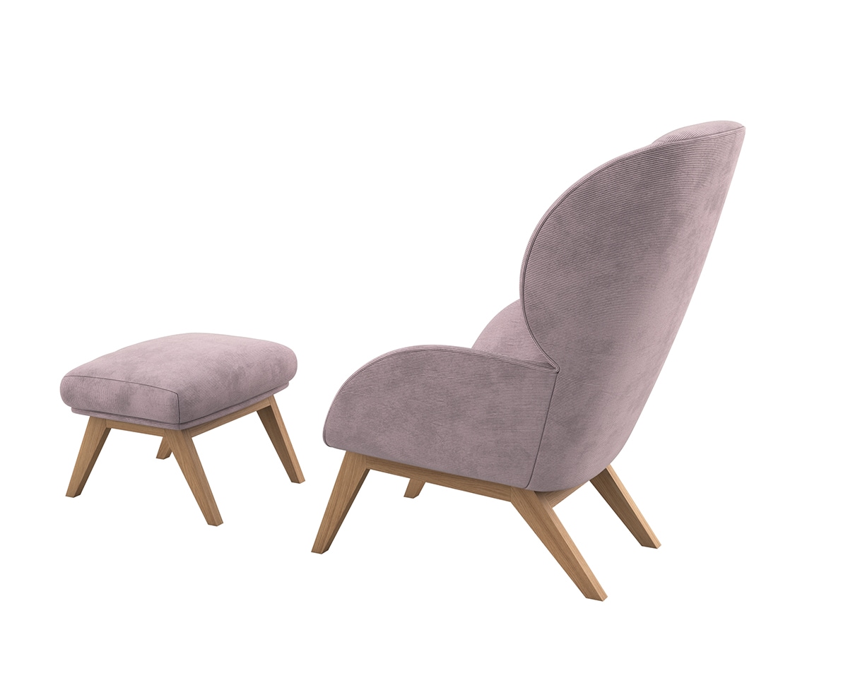 FLEXLUX Ohrensessel »Adria«, Stil & Komfort, organische Form, Fuß Eiche