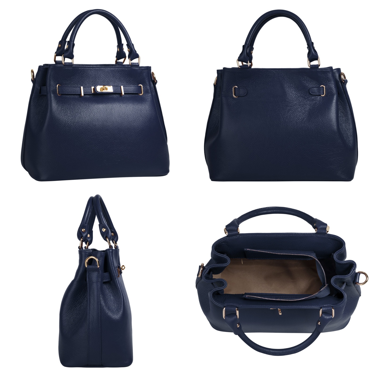 Samantha Look Henkeltasche, echt Leder, Made in Italy, geräumige Henkeltasche mit Smartphonefach
